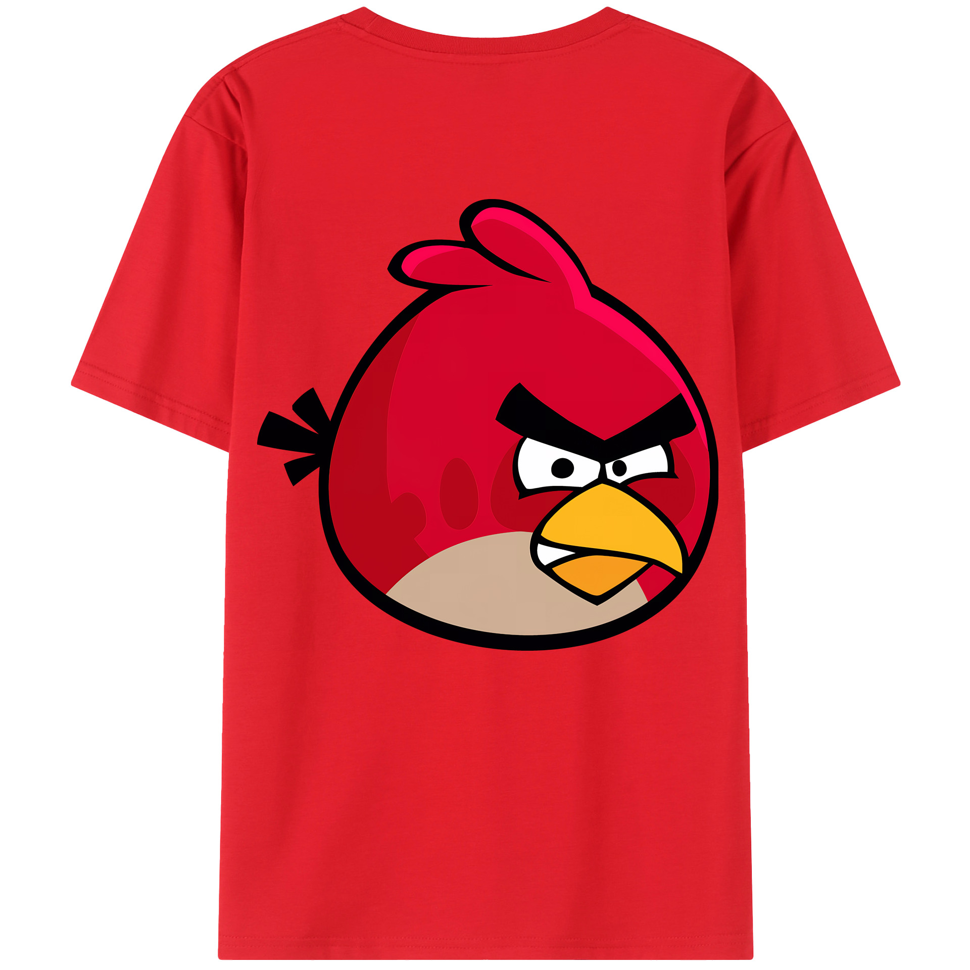 （画像用） Angry Birds アングリーバード 綿100％ メンズ半袖Tシャツ（バックプリント） 通気性