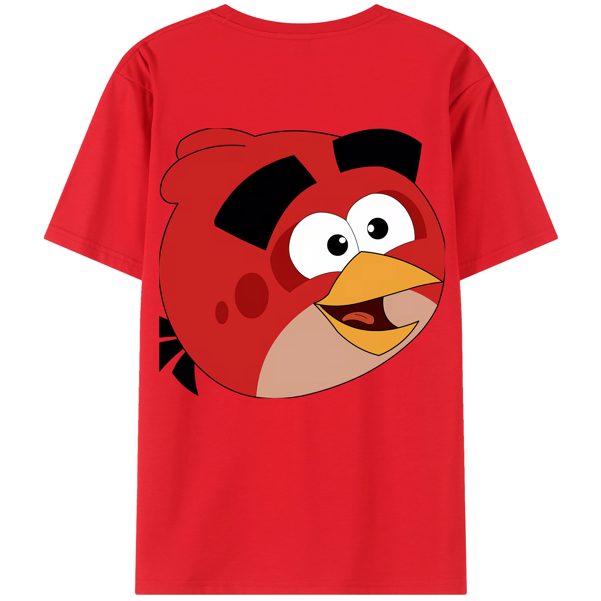 （画像用） Angry Birds アングリーバード 綿100％ メンズ半袖Tシャツ（バックプリント） 通気性
