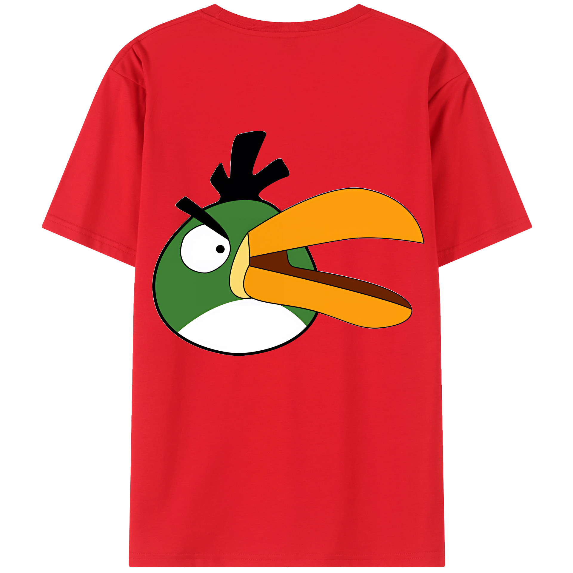 （画像用） Angry Birds アングリーバード 綿100％ メンズ半袖Tシャツ（バックプリント） 通気性