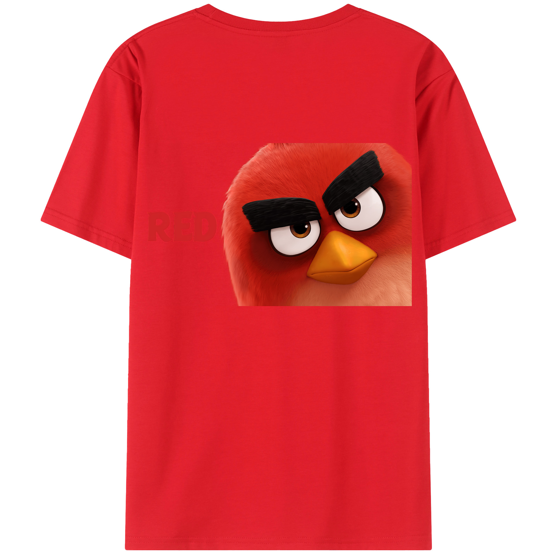 （画像用） Angry Birds アングリーバード 綿100％ メンズ半袖Tシャツ（バックプリント） 通気性