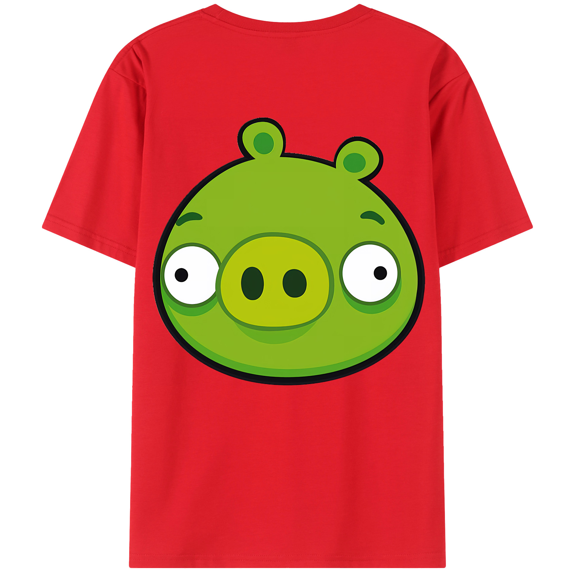（画像用） Angry Birds アングリーバード 綿100％ メンズ半袖Tシャツ（バックプリント） 通気性