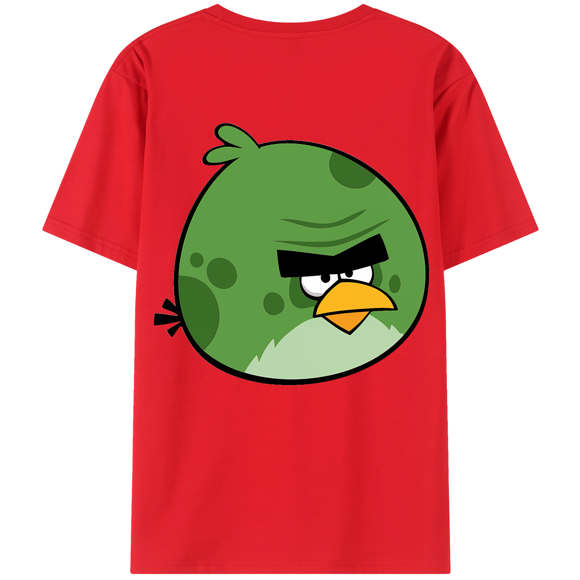 （画像用） Angry Birds アングリーバード 綿100％ メンズ半袖Tシャツ（バックプリント） 通気性