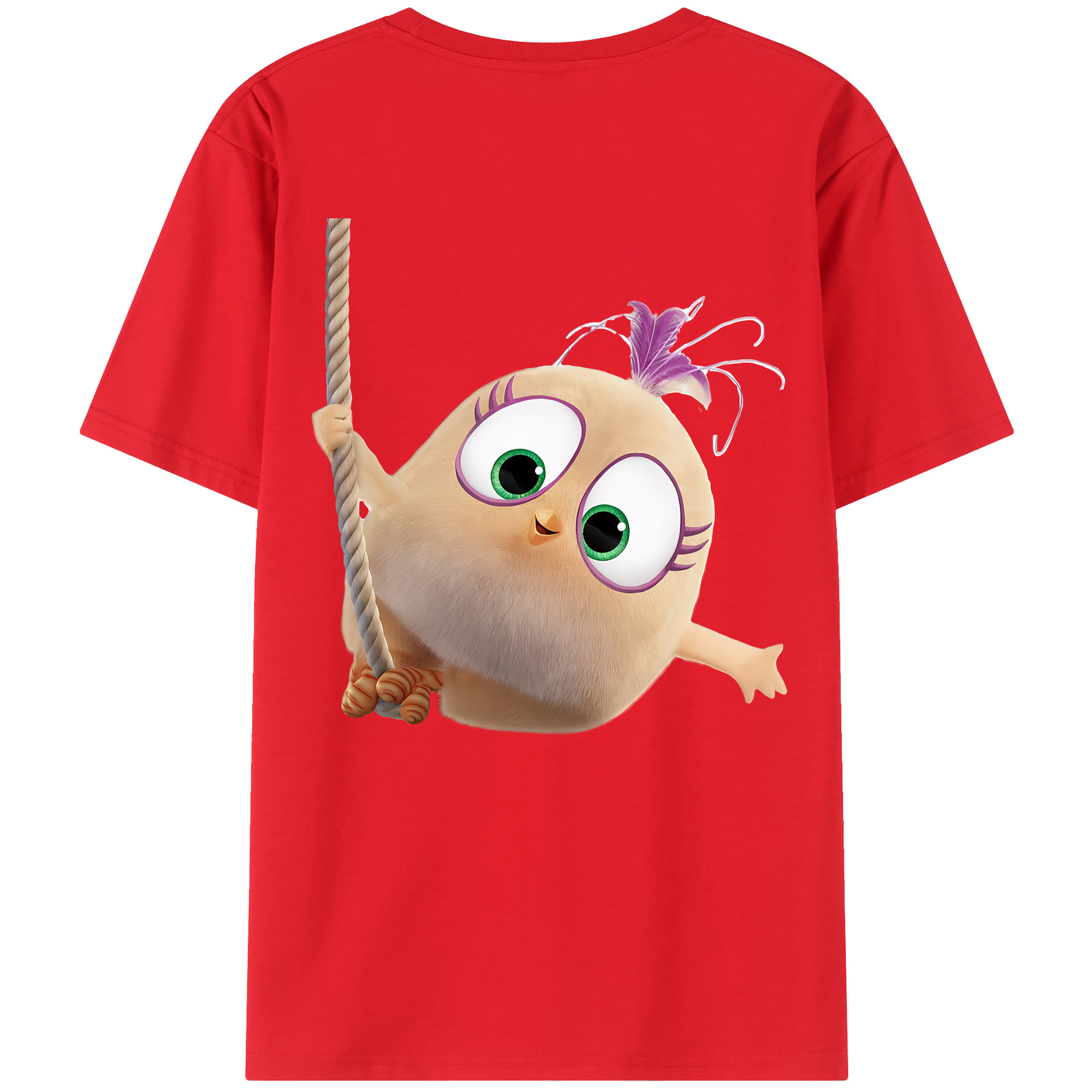 （画像用） Angry Birds アングリーバード 綿100％ メンズ半袖Tシャツ（バックプリント） 通気性