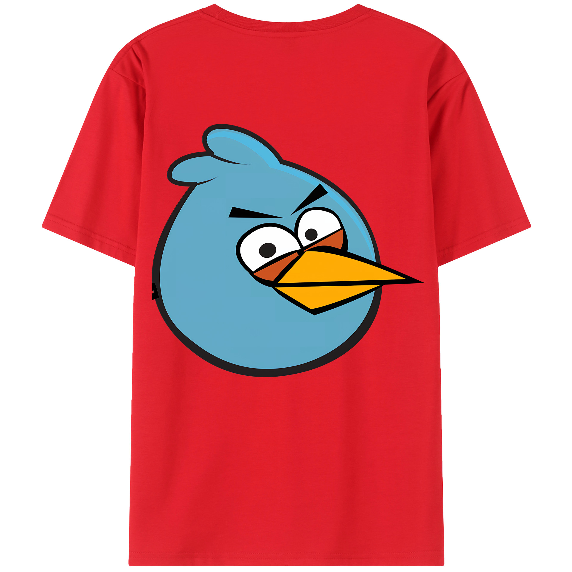 （画像用） Angry Birds アングリーバード 綿100％ メンズ半袖Tシャツ（バックプリント） 通気性