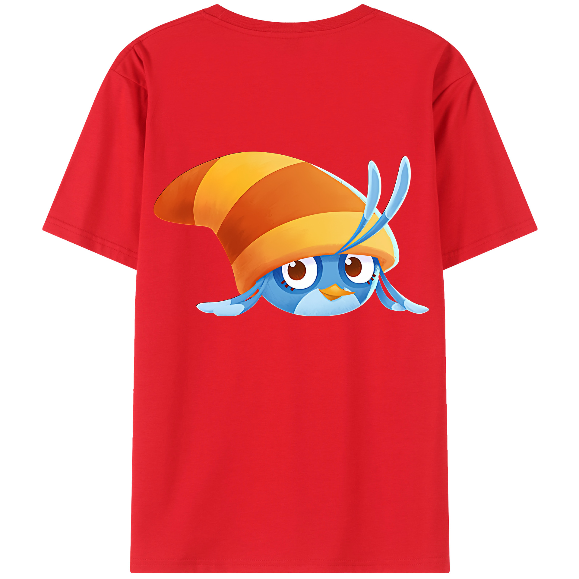 （画像用） Angry Birds アングリーバード 綿100％ メンズ半袖Tシャツ（バックプリント） 通気性