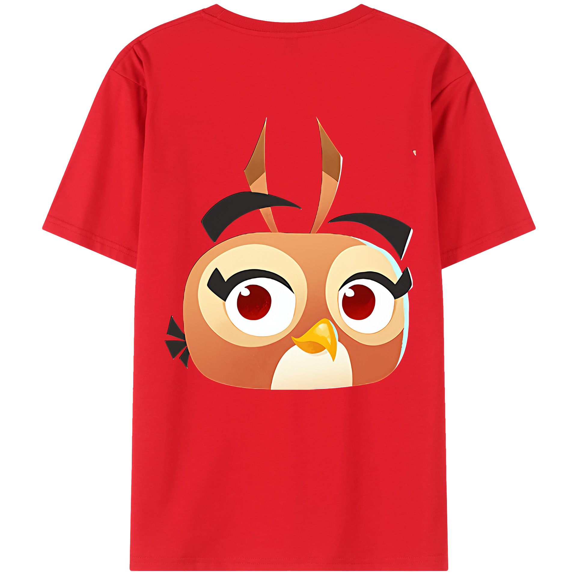 （画像用） Angry Birds アングリーバード 綿100％ メンズ半袖Tシャツ（バックプリント） 通気性