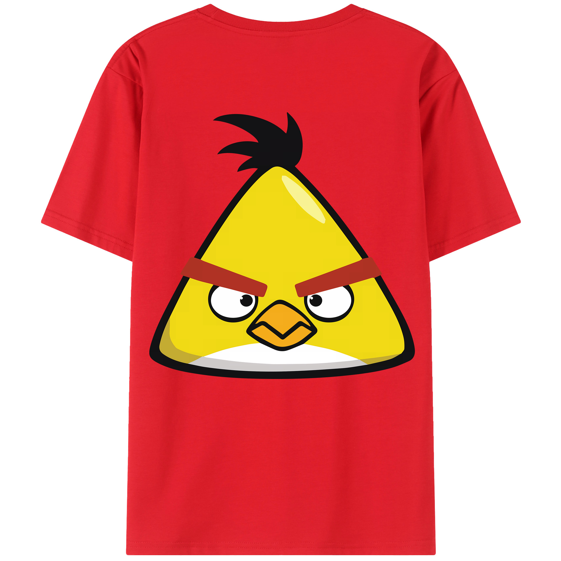 （画像用） Angry Birds アングリーバード 綿100％ メンズ半袖Tシャツ（バックプリント） 通気性
