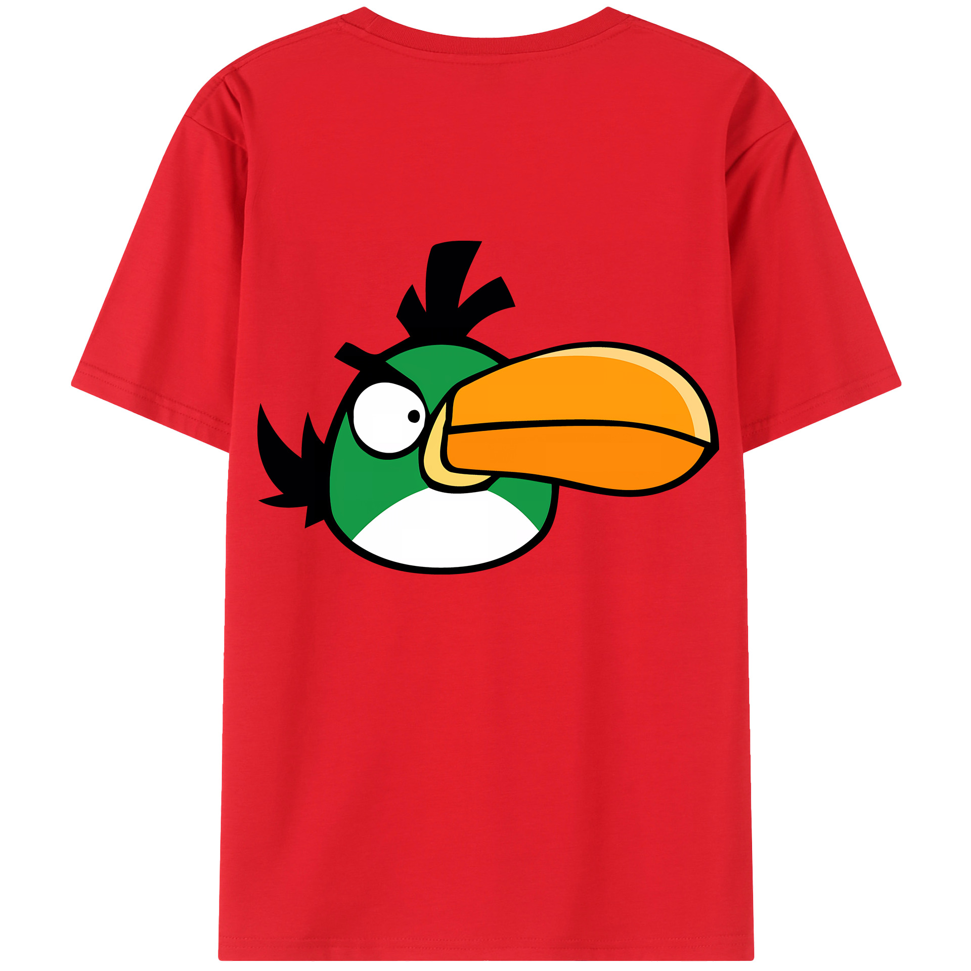 （画像用） Angry Birds アングリーバード 綿100％ メンズ半袖Tシャツ（バックプリント） 通気性