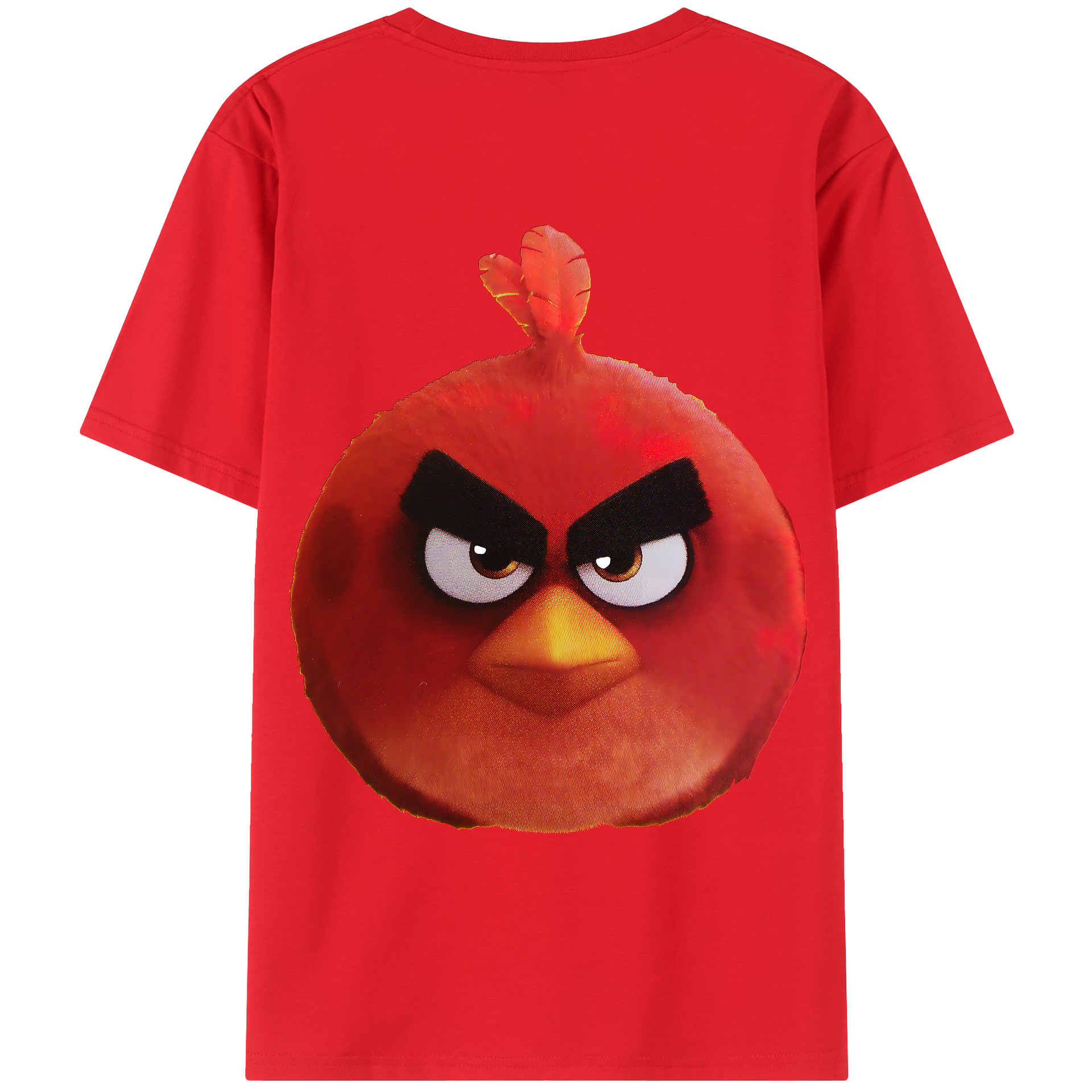 （画像用） Angry Birds アングリーバード 綿100％ メンズ半袖Tシャツ（バックプリント） 通気性