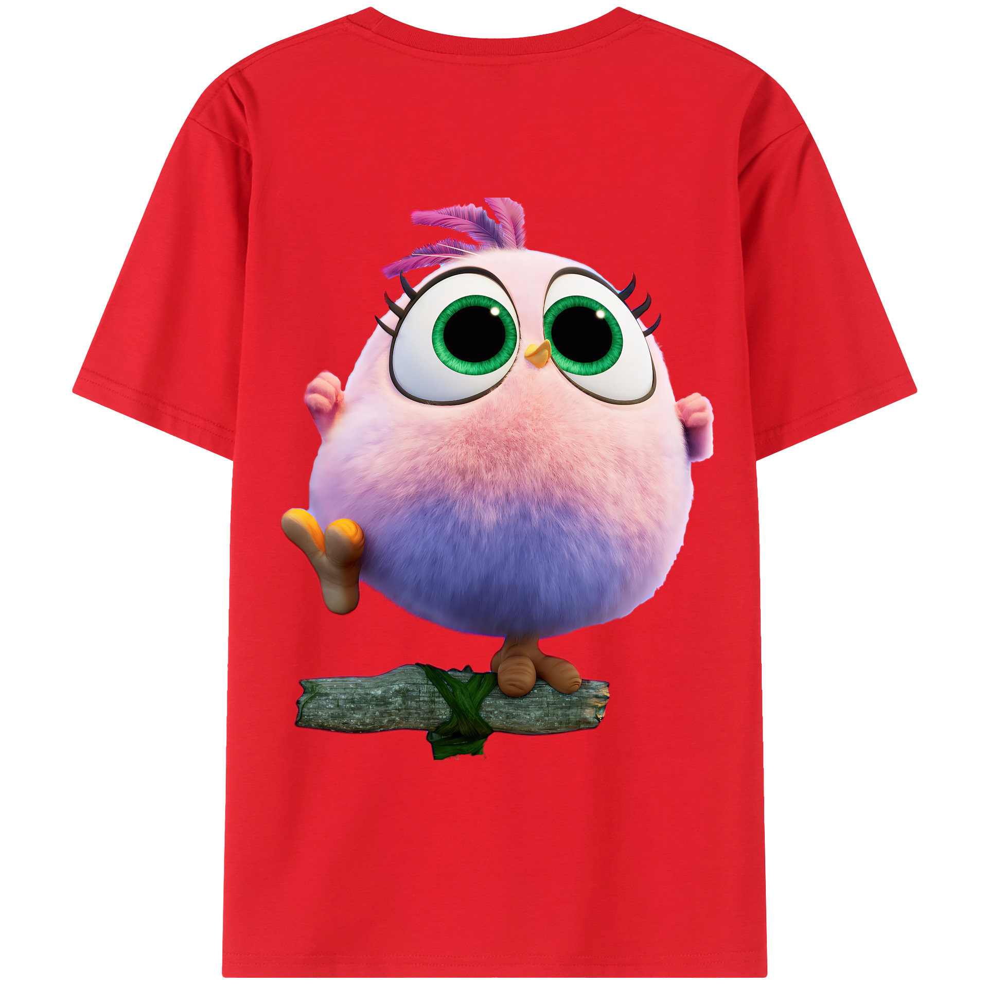 （画像用） Angry Birds アングリーバード 綿100％ メンズ半袖Tシャツ（バックプリント） 通気性