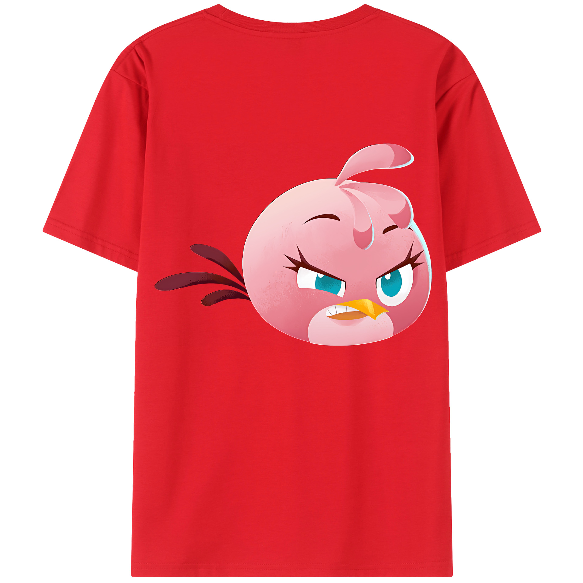 （画像用） Angry Birds アングリーバード 綿100％ メンズ半袖Tシャツ（バックプリント） 通気性