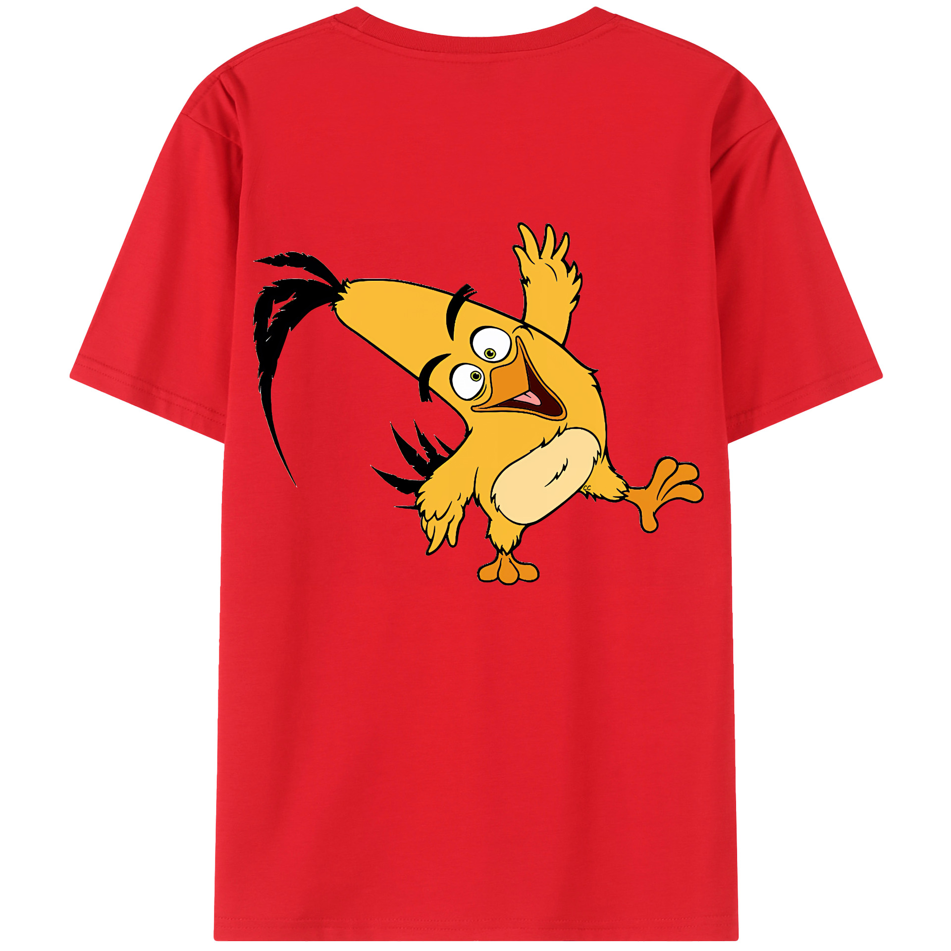 （画像用） Angry Birds アングリーバード 綿100％ メンズ半袖Tシャツ（バックプリント） 通気性
