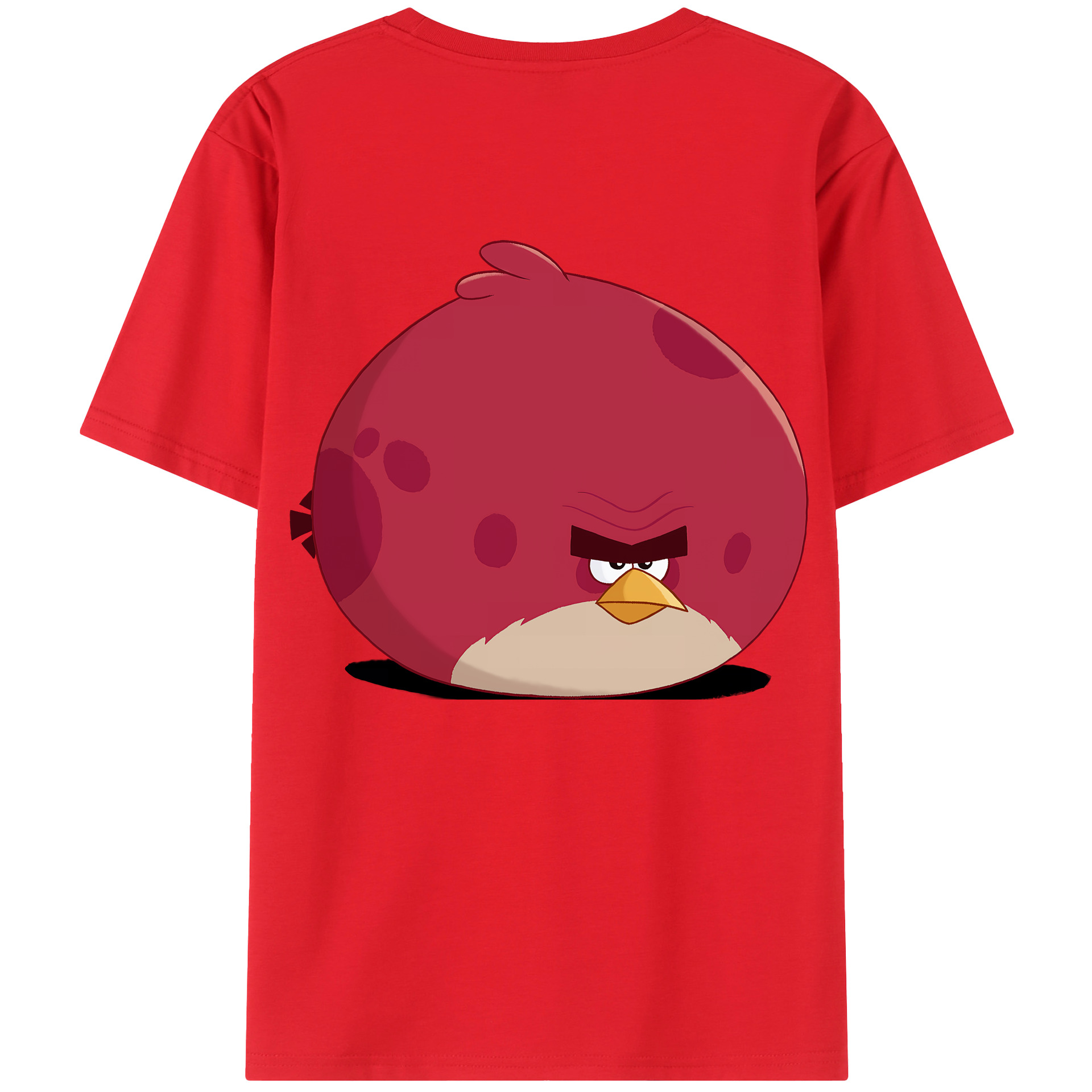 （画像用） Angry Birds アングリーバード 綿100％ メンズ半袖Tシャツ（バックプリント） 通気性