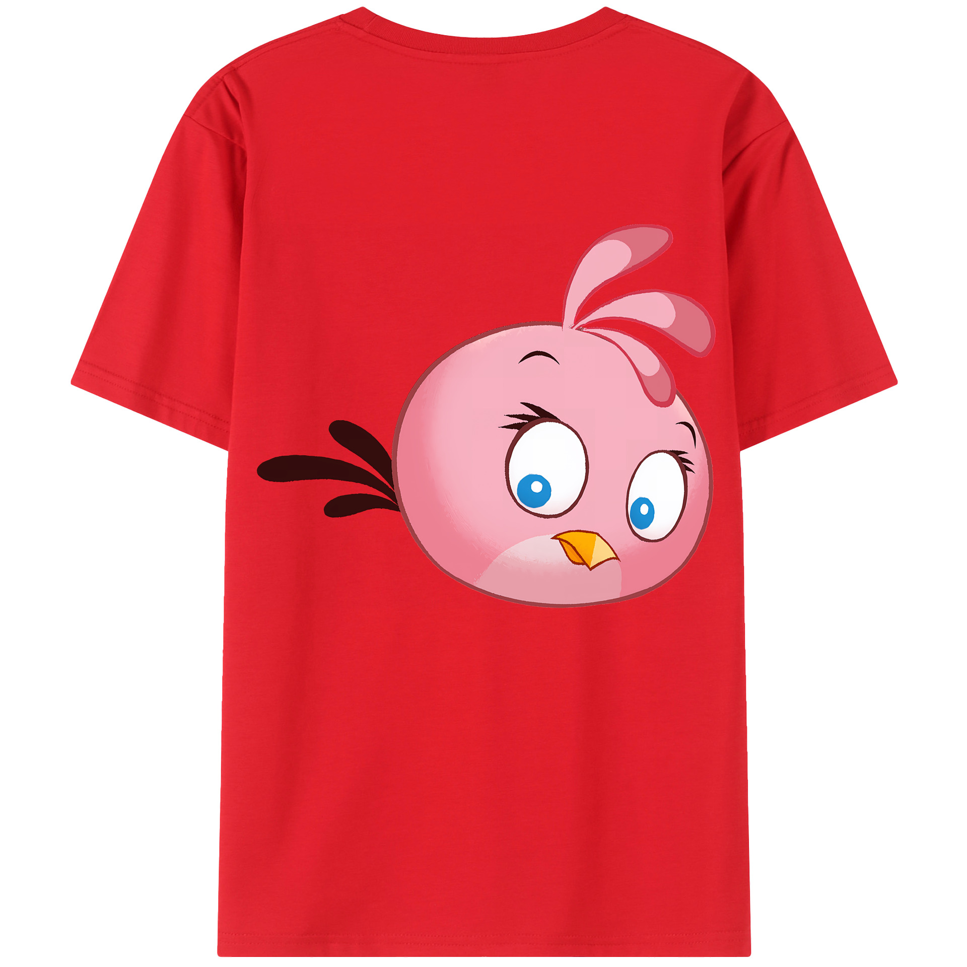 （画像用） Angry Birds アングリーバード 綿100％ メンズ半袖Tシャツ（バックプリント） 通気性