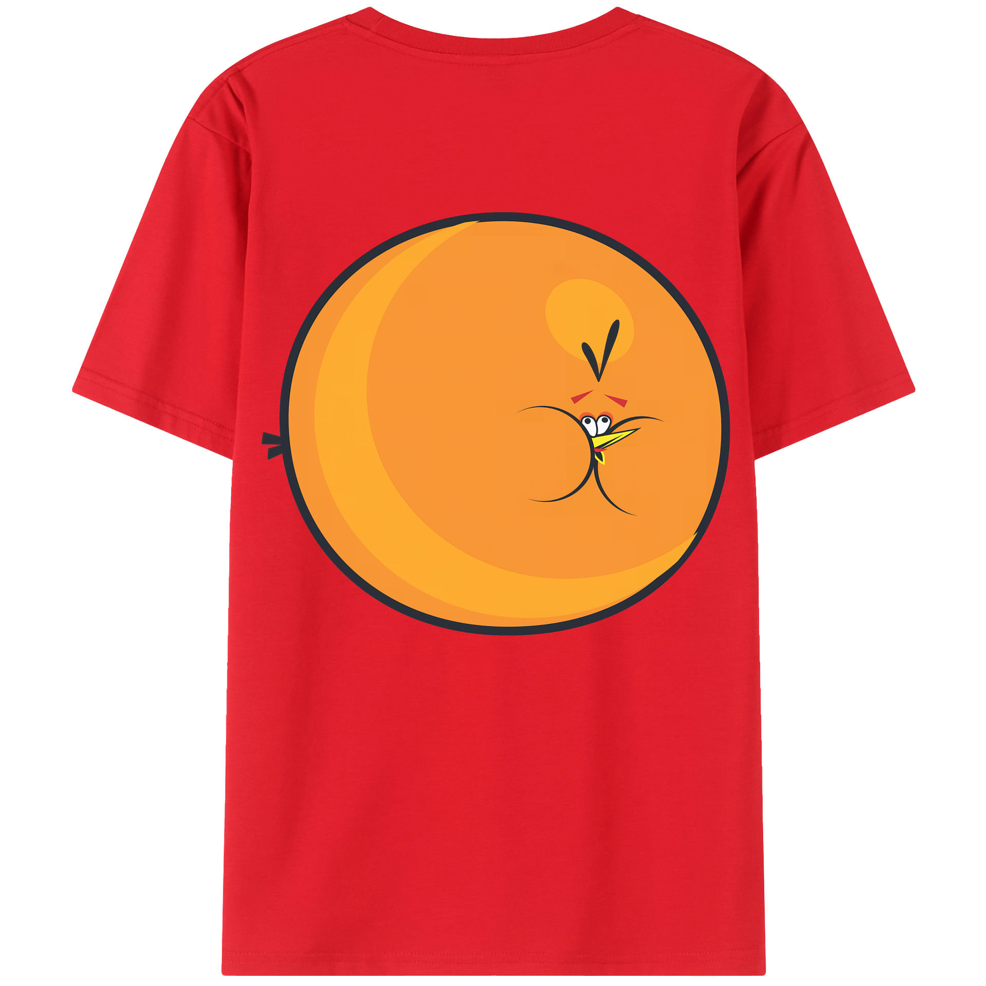 （画像用） Angry Birds アングリーバード 綿100％ メンズ半袖Tシャツ（バックプリント） 通気性