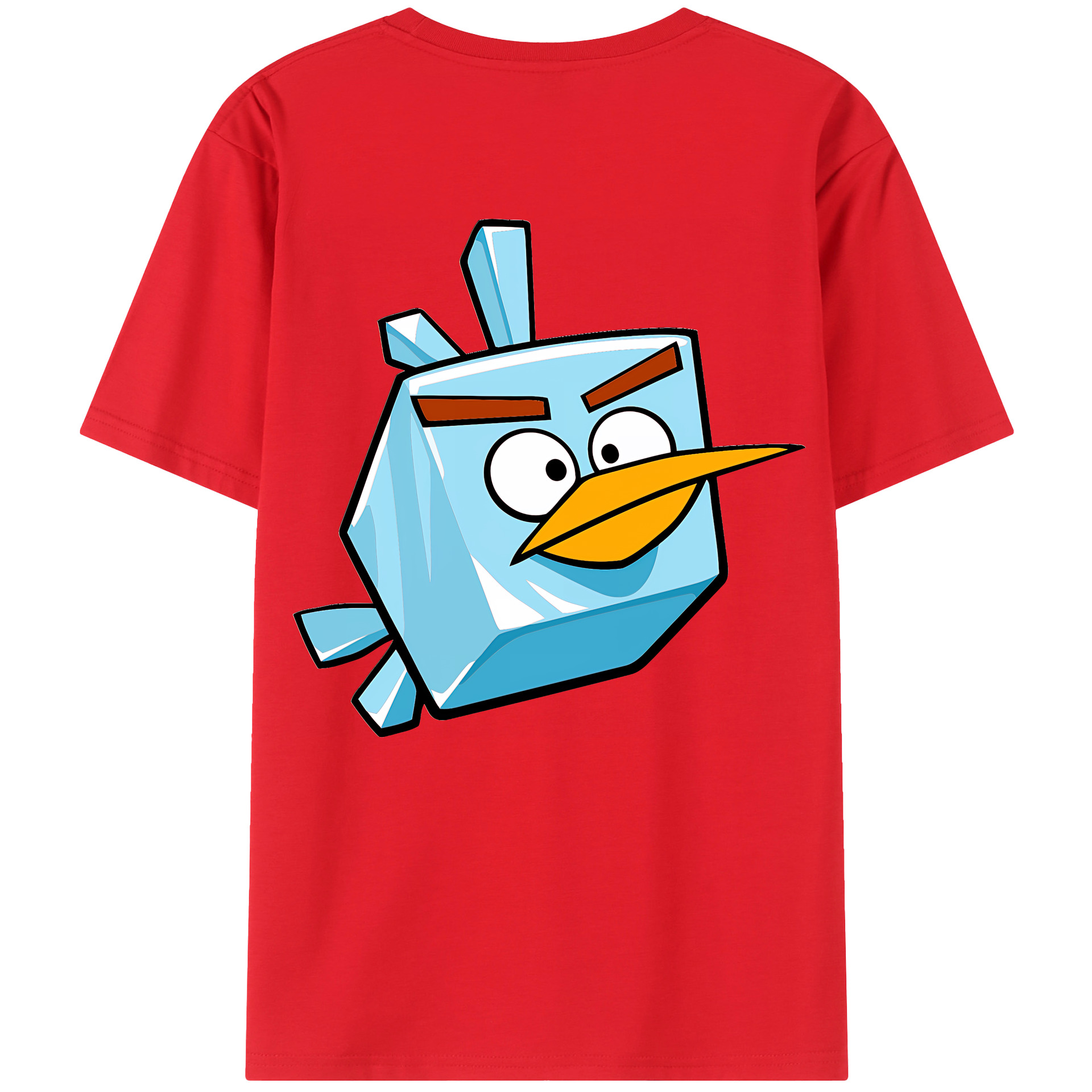 （画像用） Angry Birds アングリーバード 綿100％ メンズ半袖Tシャツ（バックプリント） 通気性