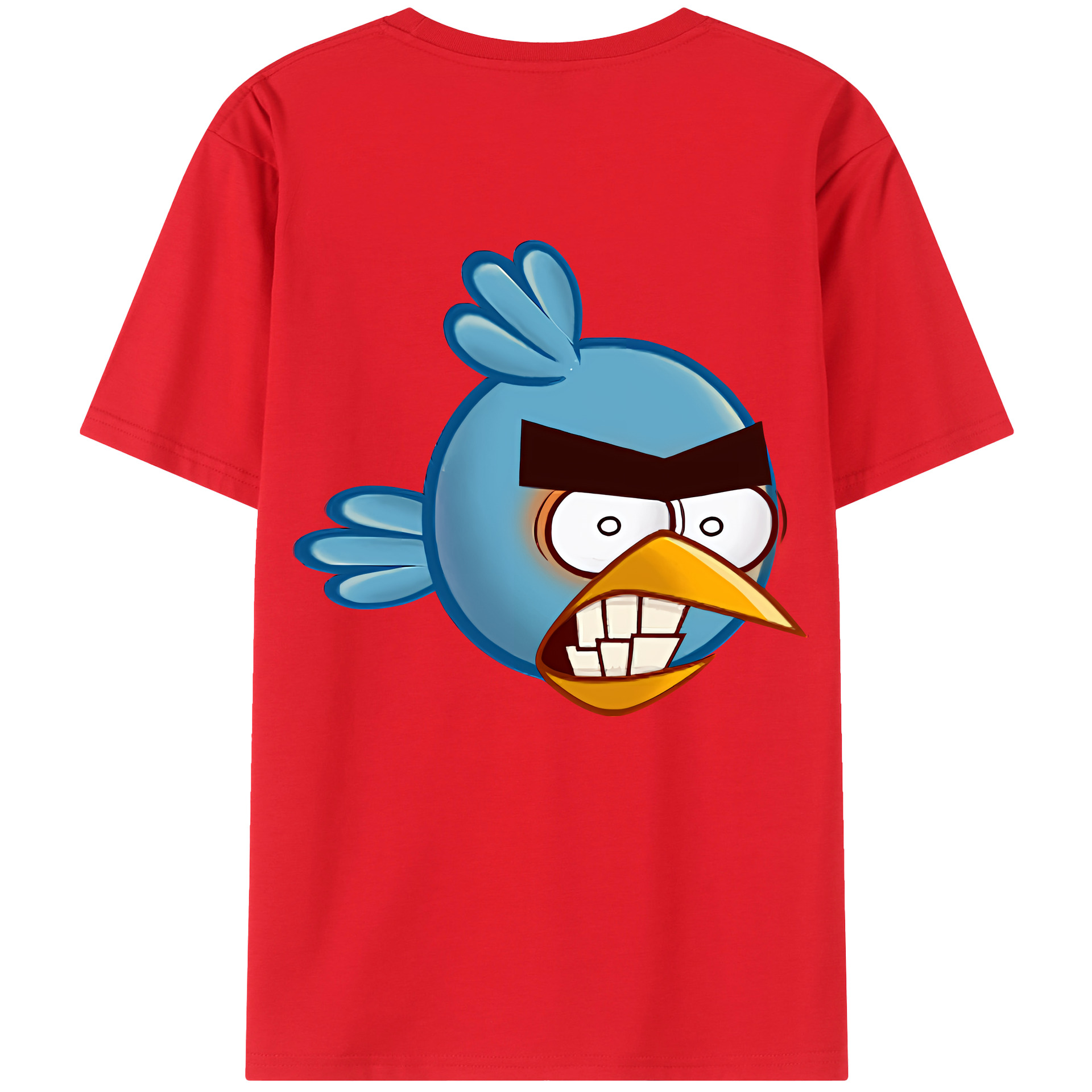 （画像用） Angry Birds アングリーバード 綿100％ メンズ半袖Tシャツ（バックプリント） 通気性