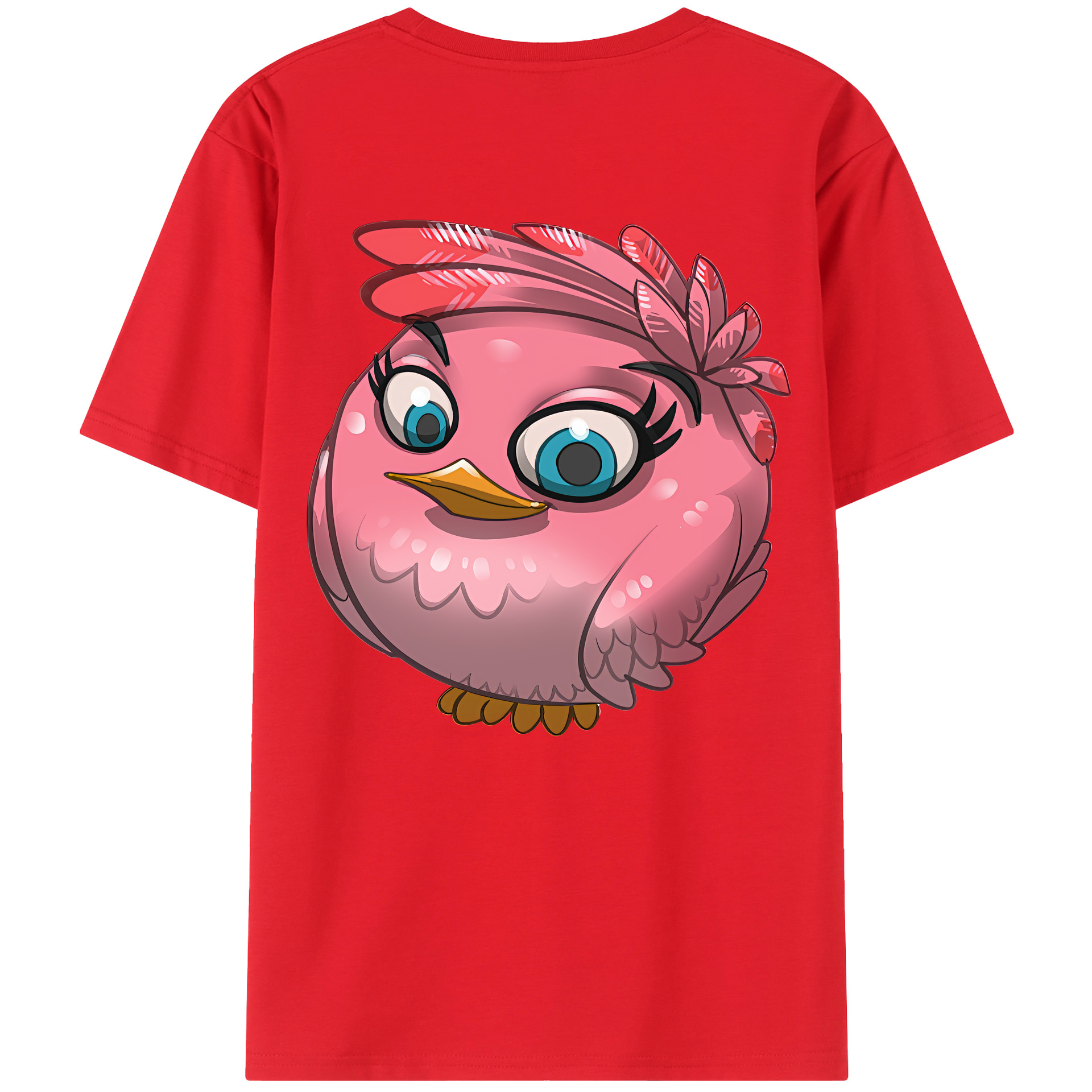 （画像用） Angry Birds アングリーバード 綿100％ メンズ半袖Tシャツ（バックプリント） 通気性