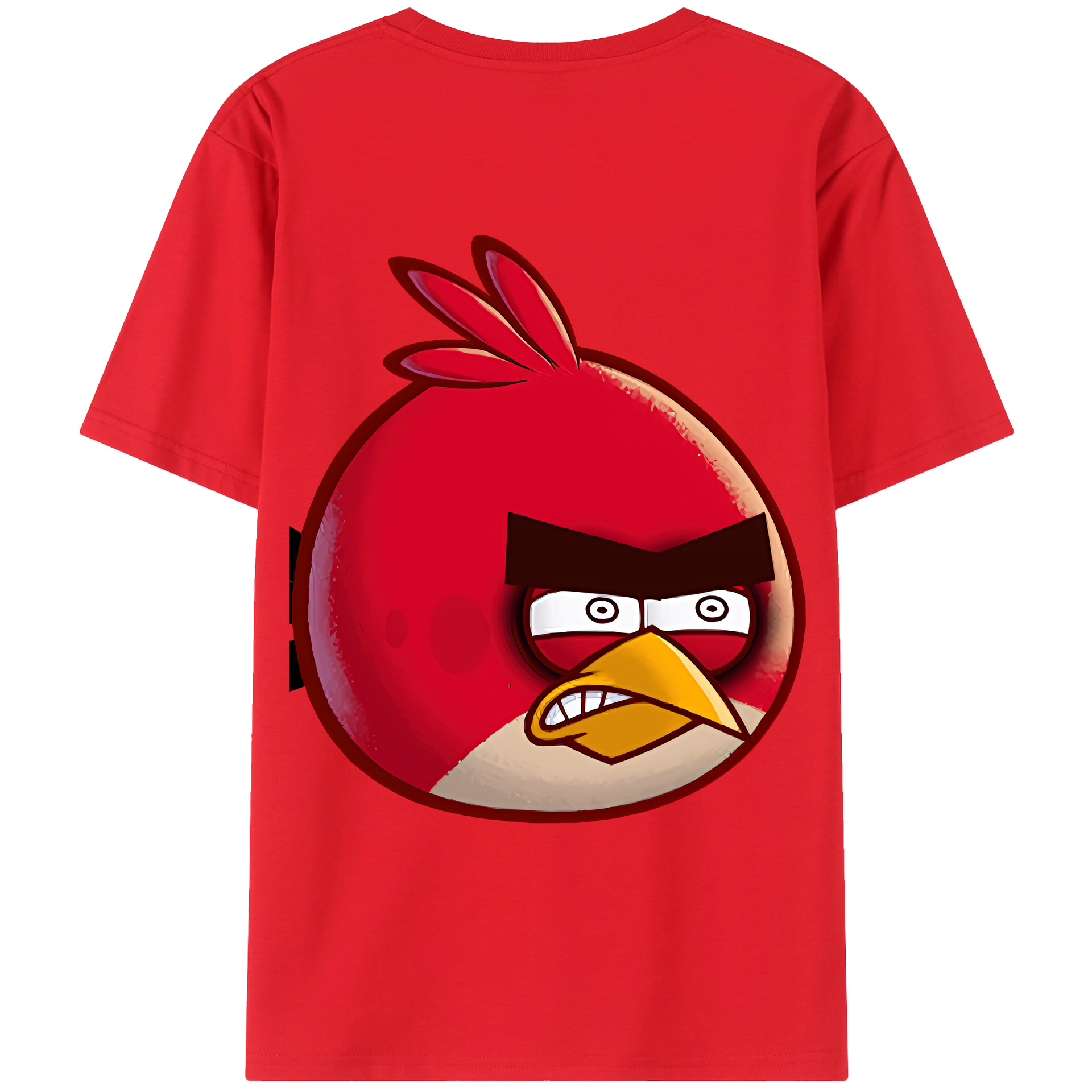 （画像用） Angry Birds アングリーバード 綿100％ メンズ半袖Tシャツ（バックプリント） 通気性