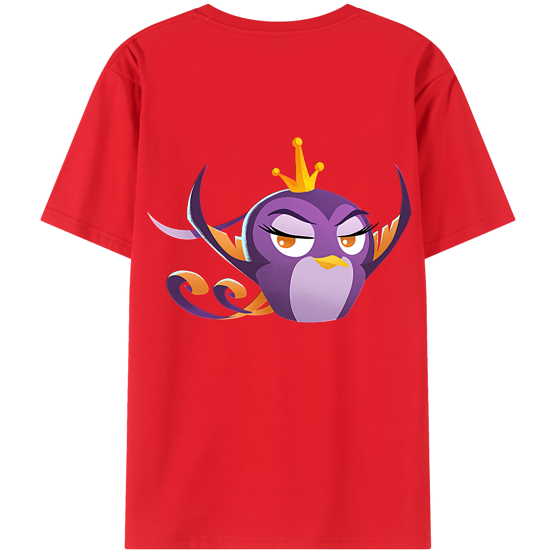 （画像用） Angry Birds アングリーバード 綿100％ メンズ半袖Tシャツ（バックプリント） 通気性