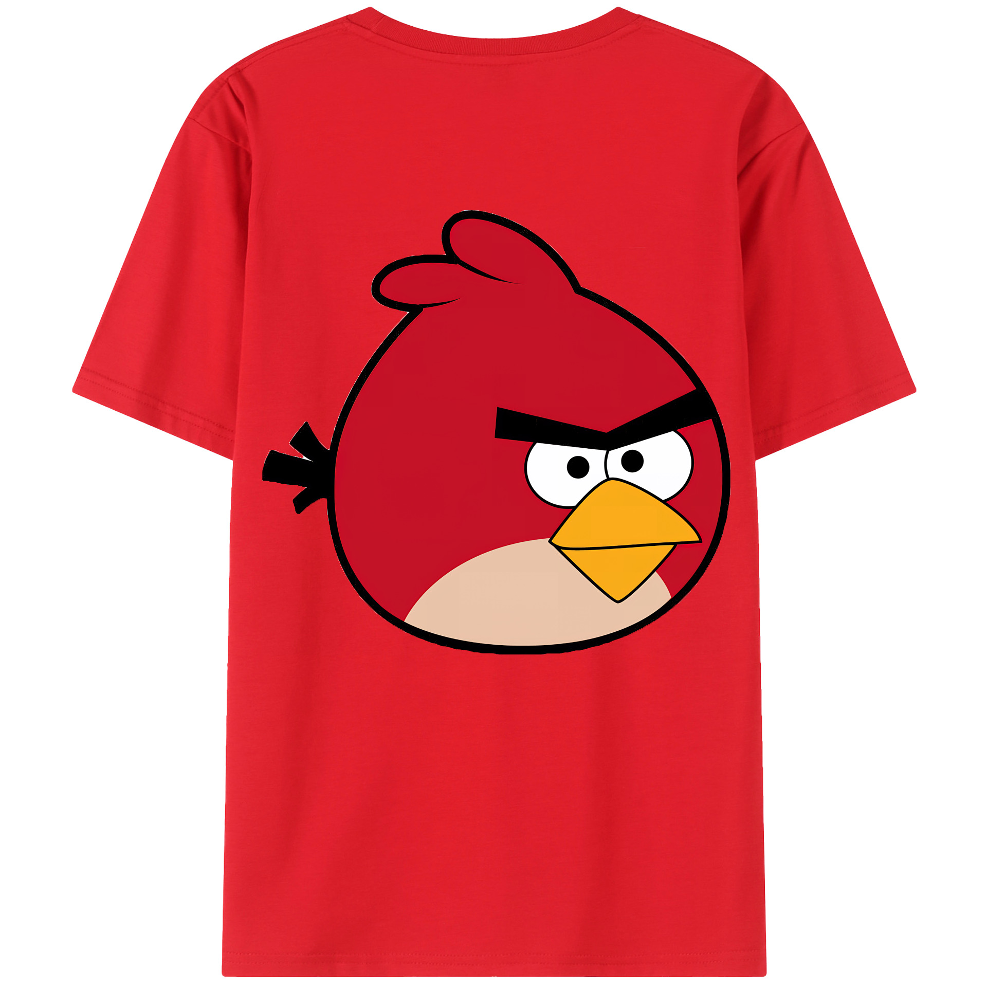 （画像用） Angry Birds アングリーバード 綿100％ メンズ半袖Tシャツ（バックプリント） 通気性