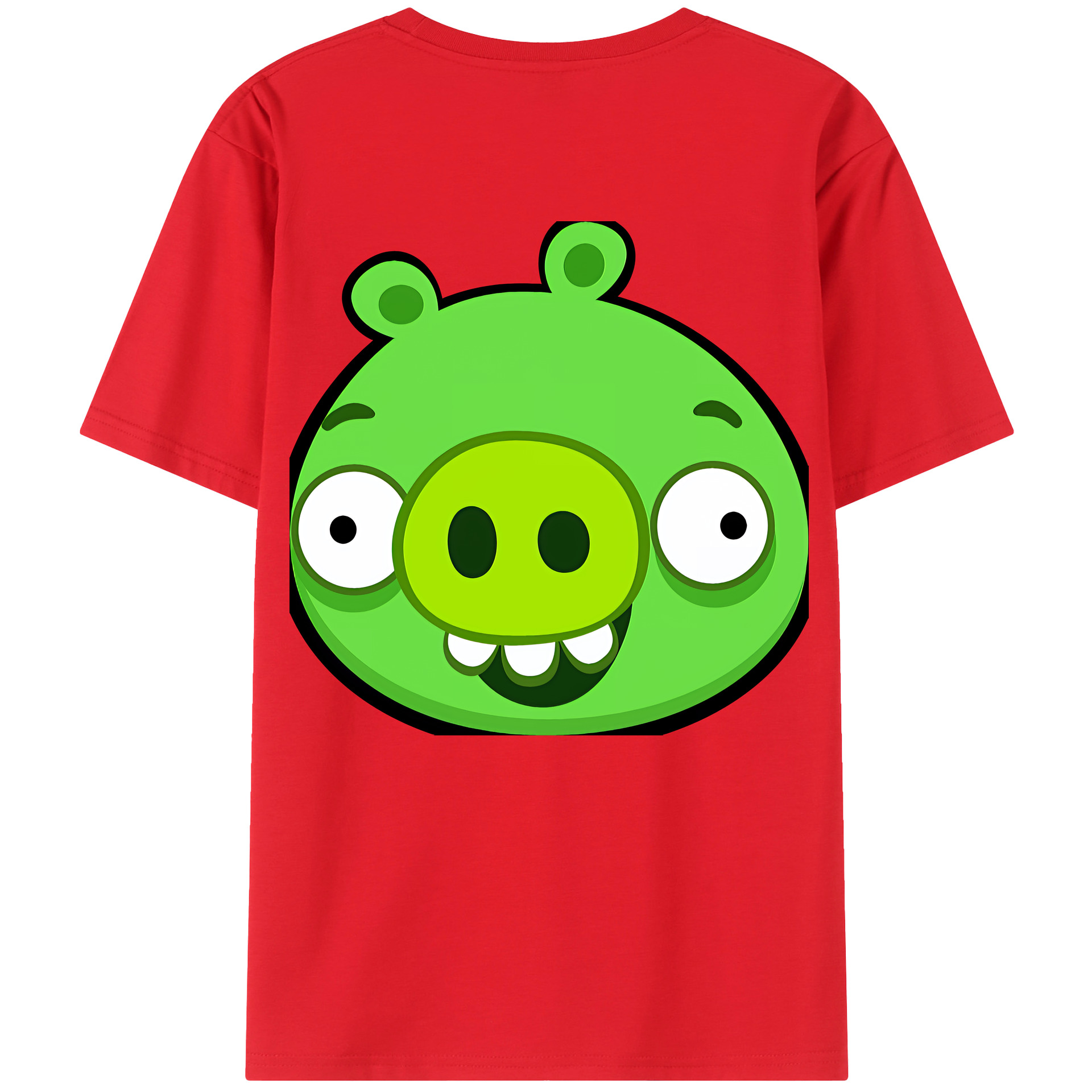 （画像用） Angry Birds アングリーバード 綿100％ メンズ半袖Tシャツ（バックプリント） 通気性