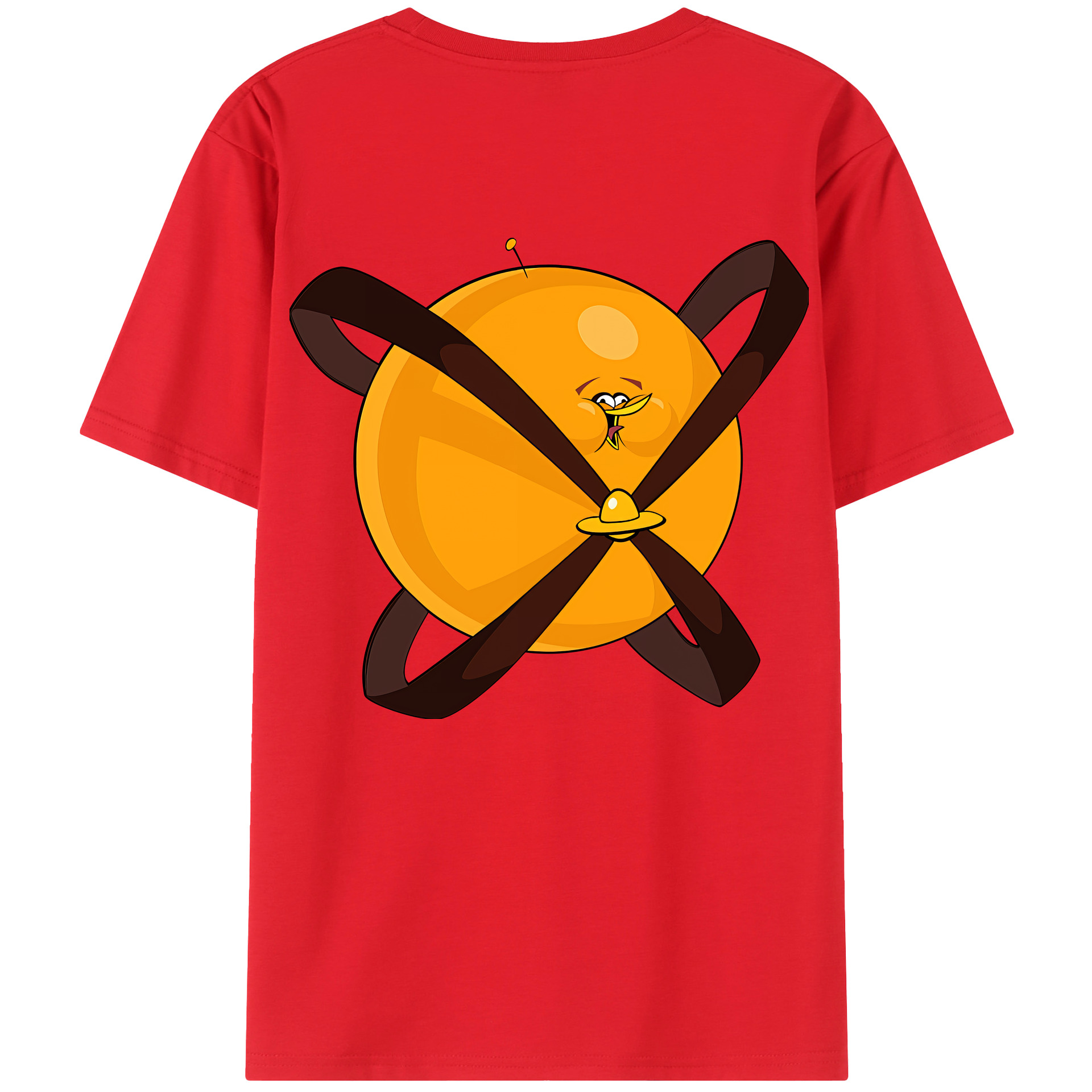（画像用） Angry Birds アングリーバード 綿100％ メンズ半袖Tシャツ（バックプリント） 通気性