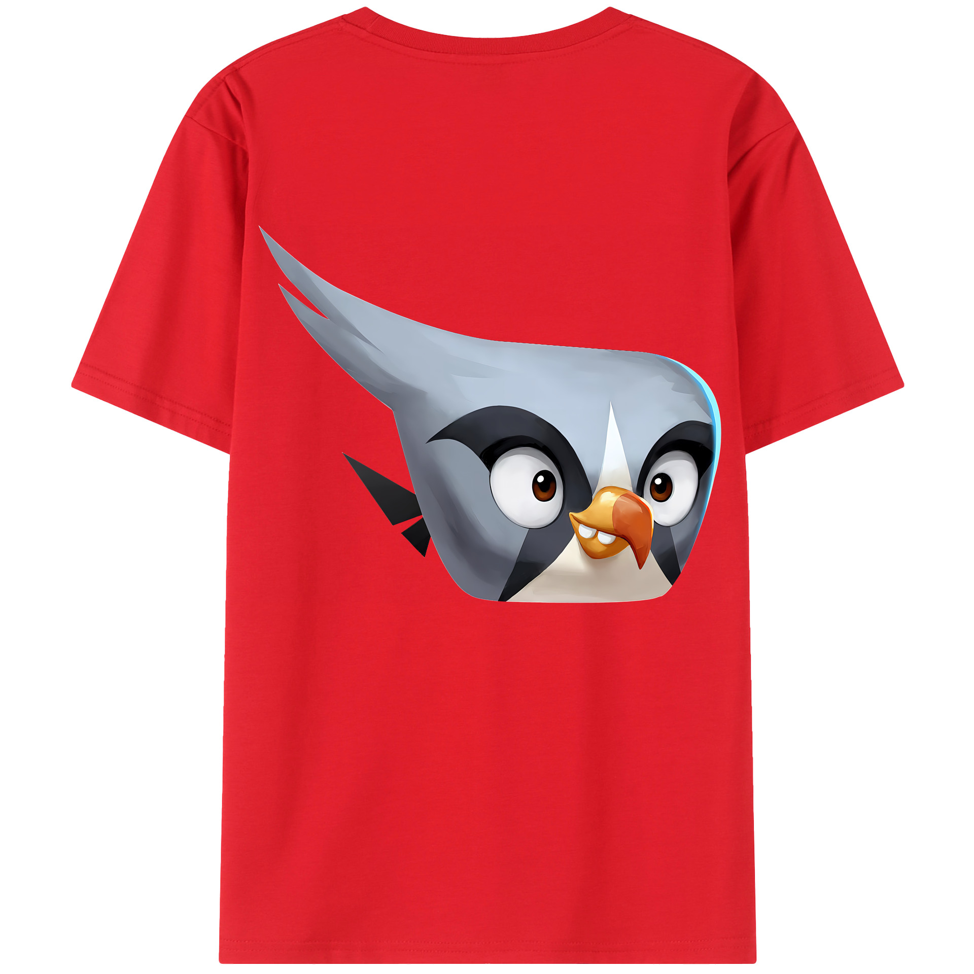 （画像用） Angry Birds アングリーバード 綿100％ メンズ半袖Tシャツ（バックプリント） 通気性