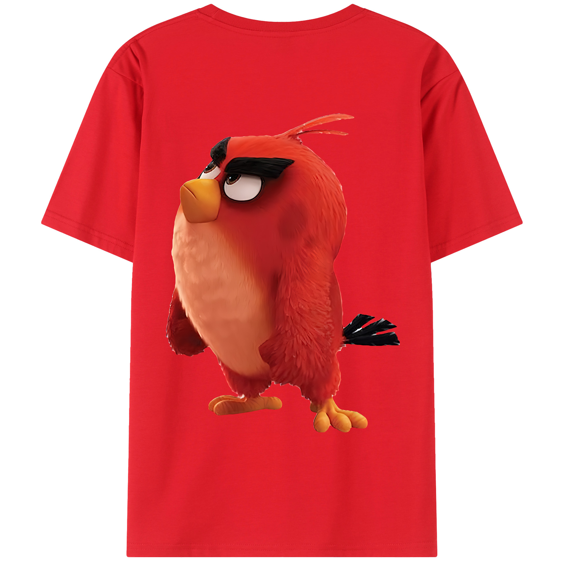 （画像用） Angry Birds アングリーバード 綿100％ メンズ半袖Tシャツ（バックプリント） 通気性