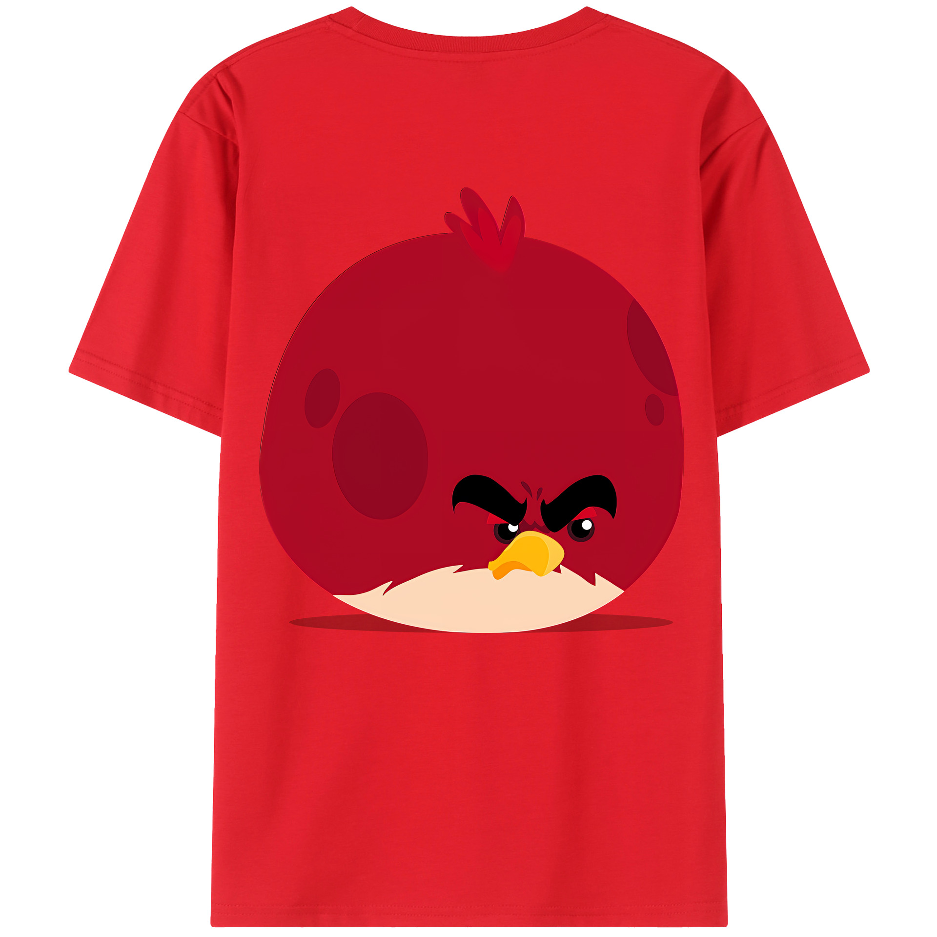 （画像用） Angry Birds アングリーバード 綿100％ メンズ半袖Tシャツ（バックプリント） 通気性