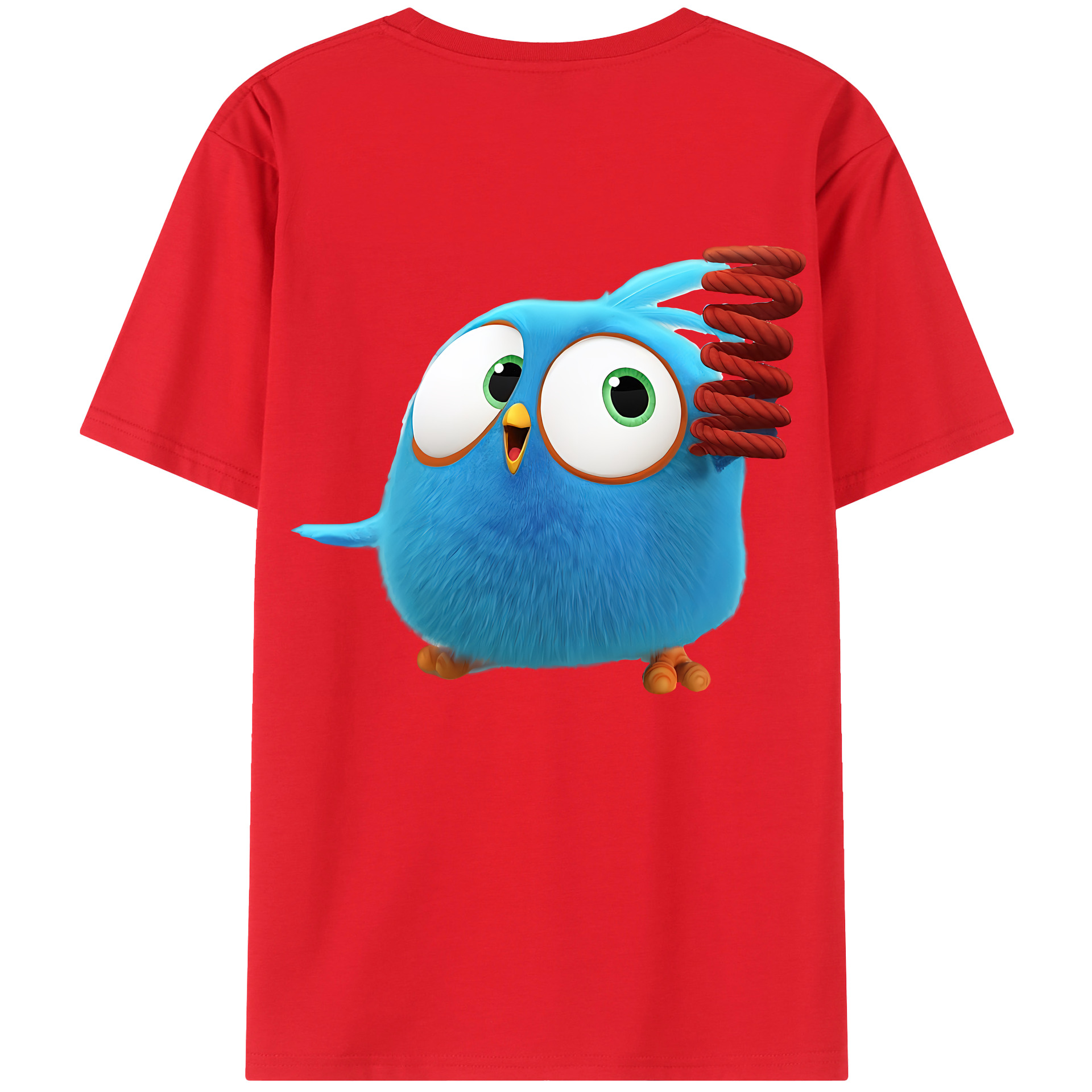 （画像用） Angry Birds アングリーバード 綿100％ メンズ半袖Tシャツ（バックプリント） 通気性