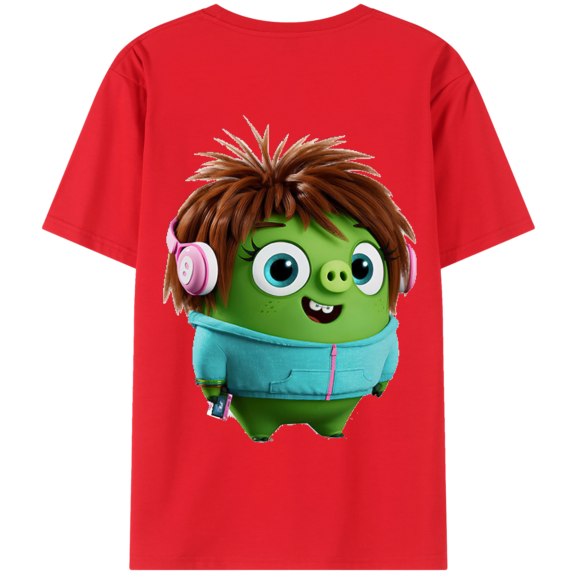 （画像用） Angry Birds アングリーバード 綿100％ メンズ半袖Tシャツ（バックプリント） 通気性