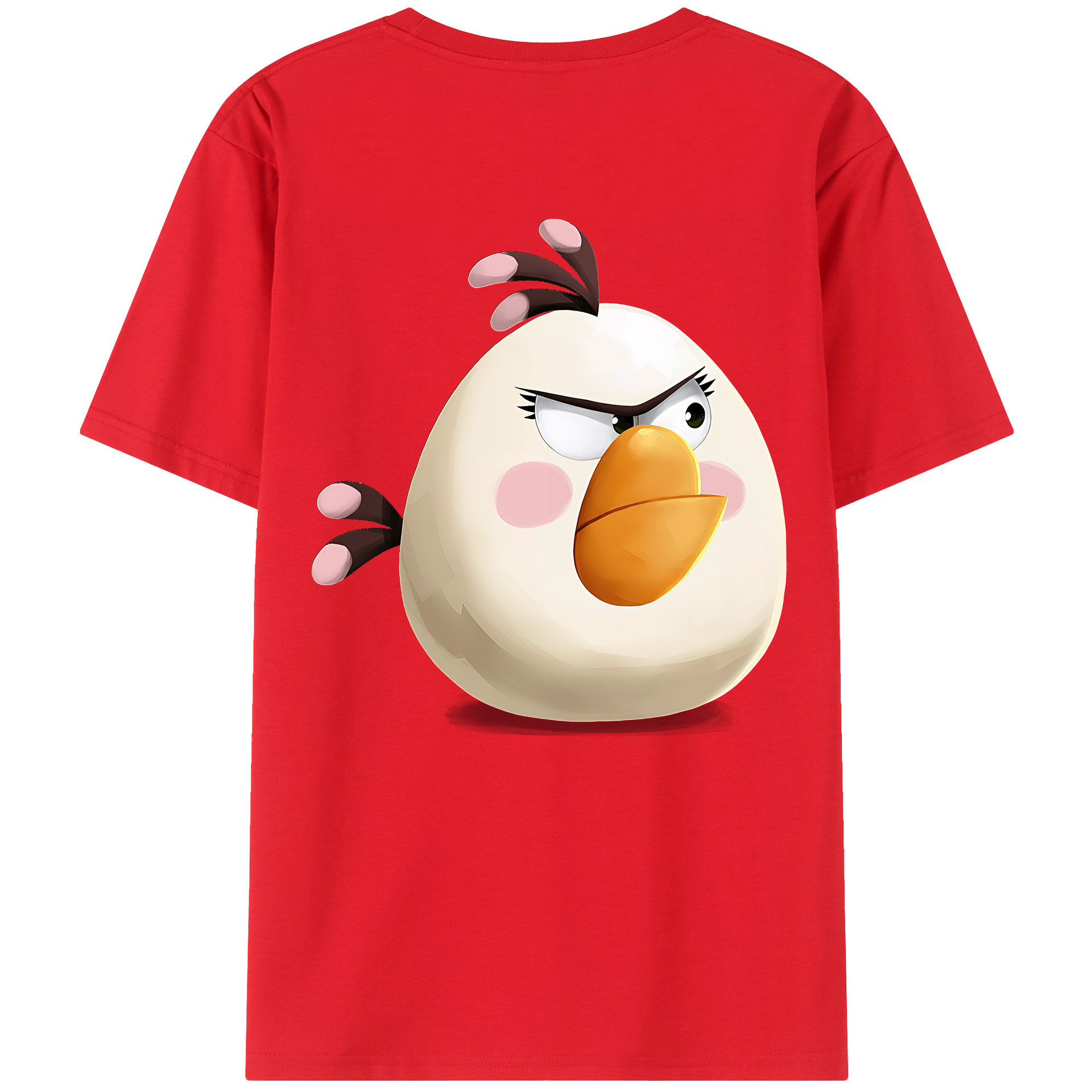 （画像用） Angry Birds アングリーバード 綿100％ メンズ半袖Tシャツ（バックプリント） 通気性