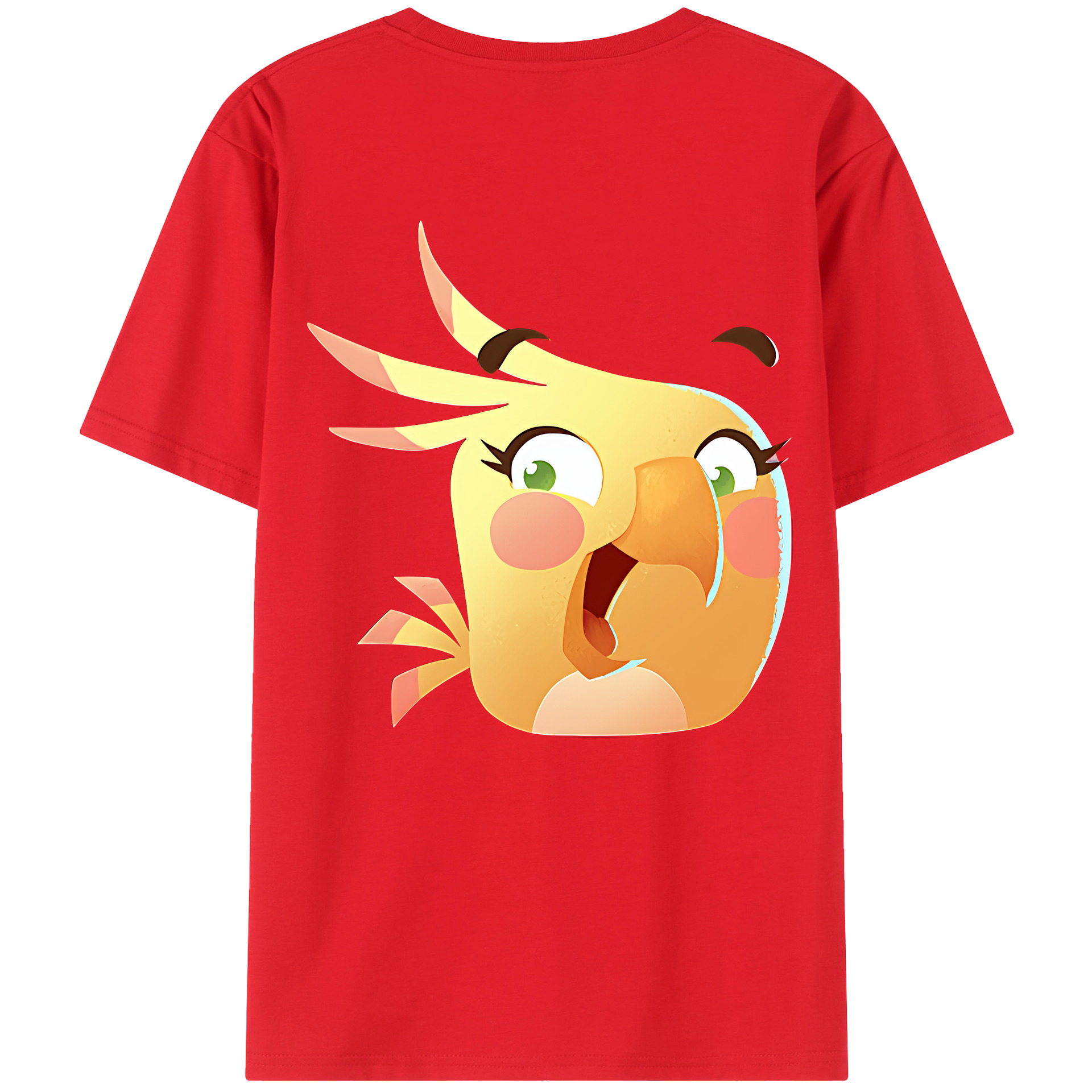 （画像用） Angry Birds アングリーバード 綿100％ メンズ半袖Tシャツ（バックプリント） 通気性