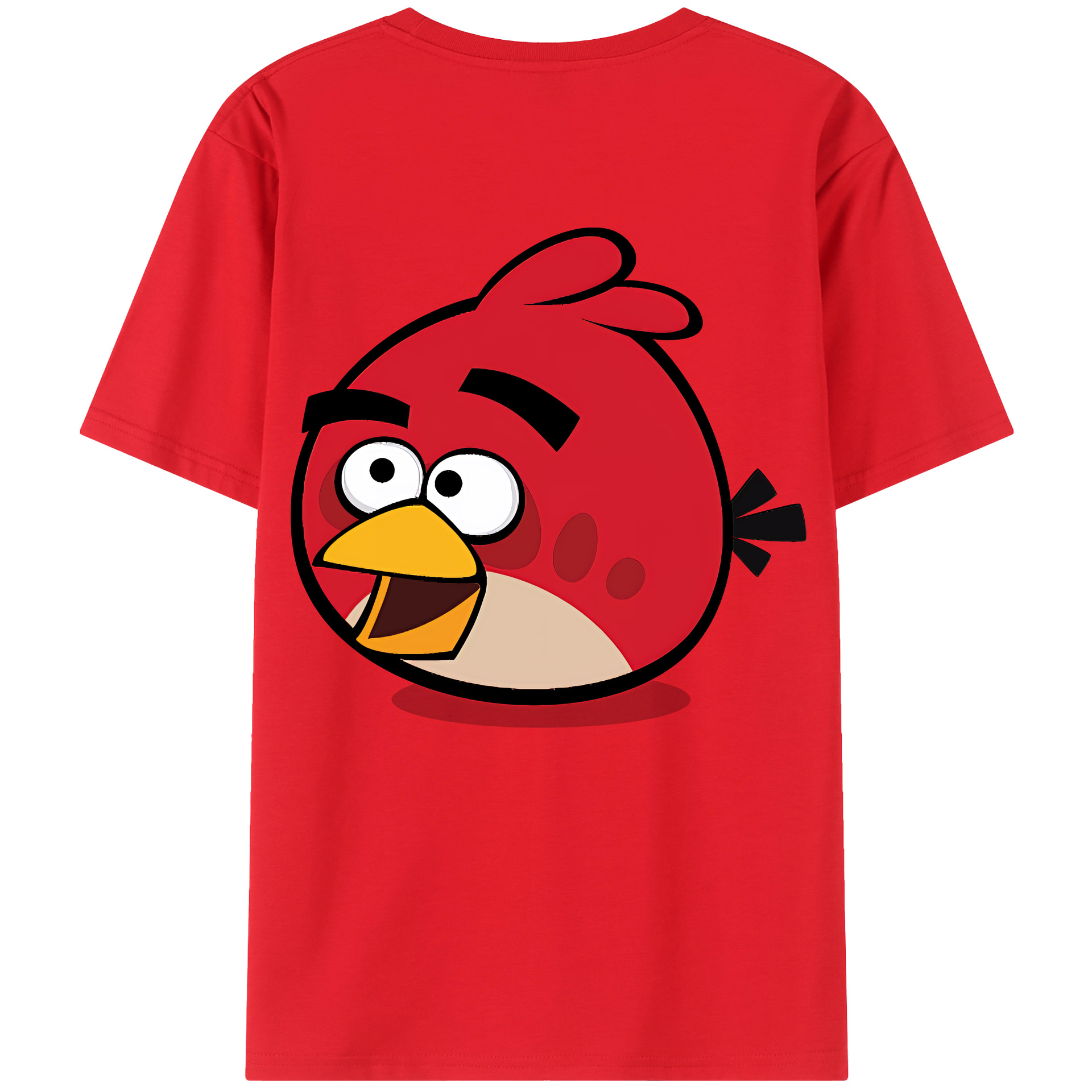 （画像用） Angry Birds アングリーバード 綿100％ メンズ半袖Tシャツ（バックプリント） 通気性