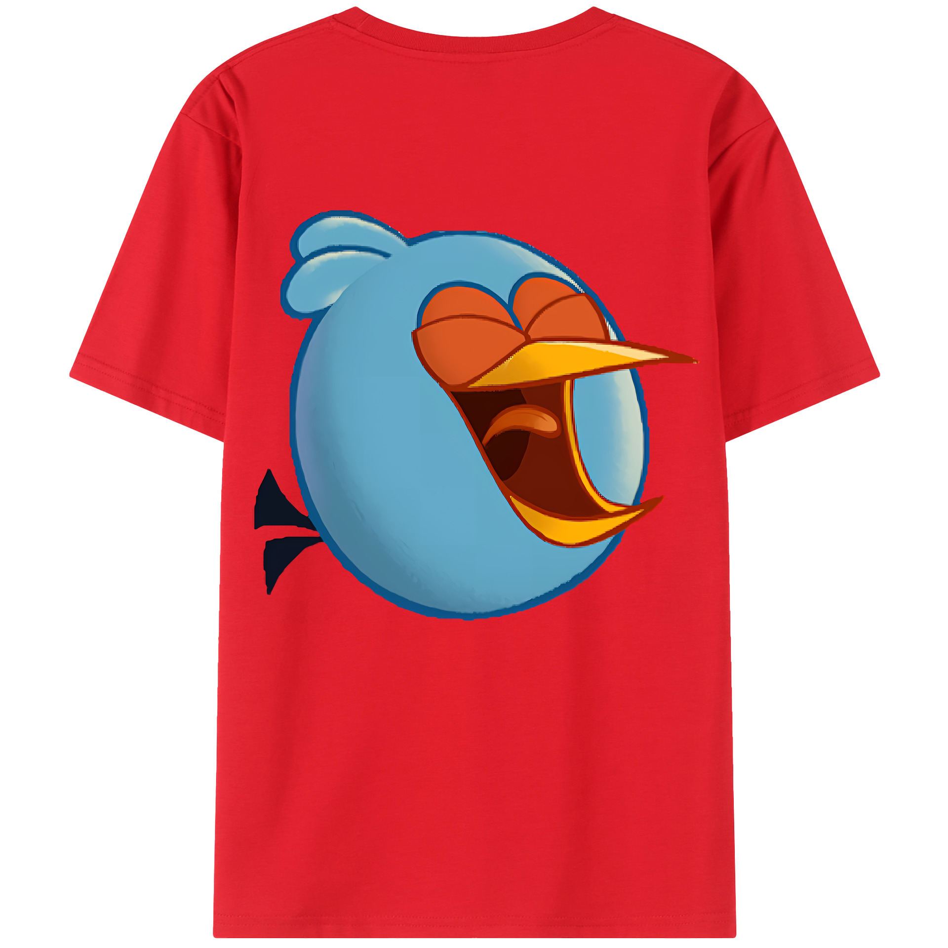 （画像用） Angry Birds アングリーバード 綿100％ メンズ半袖Tシャツ（バックプリント） 通気性