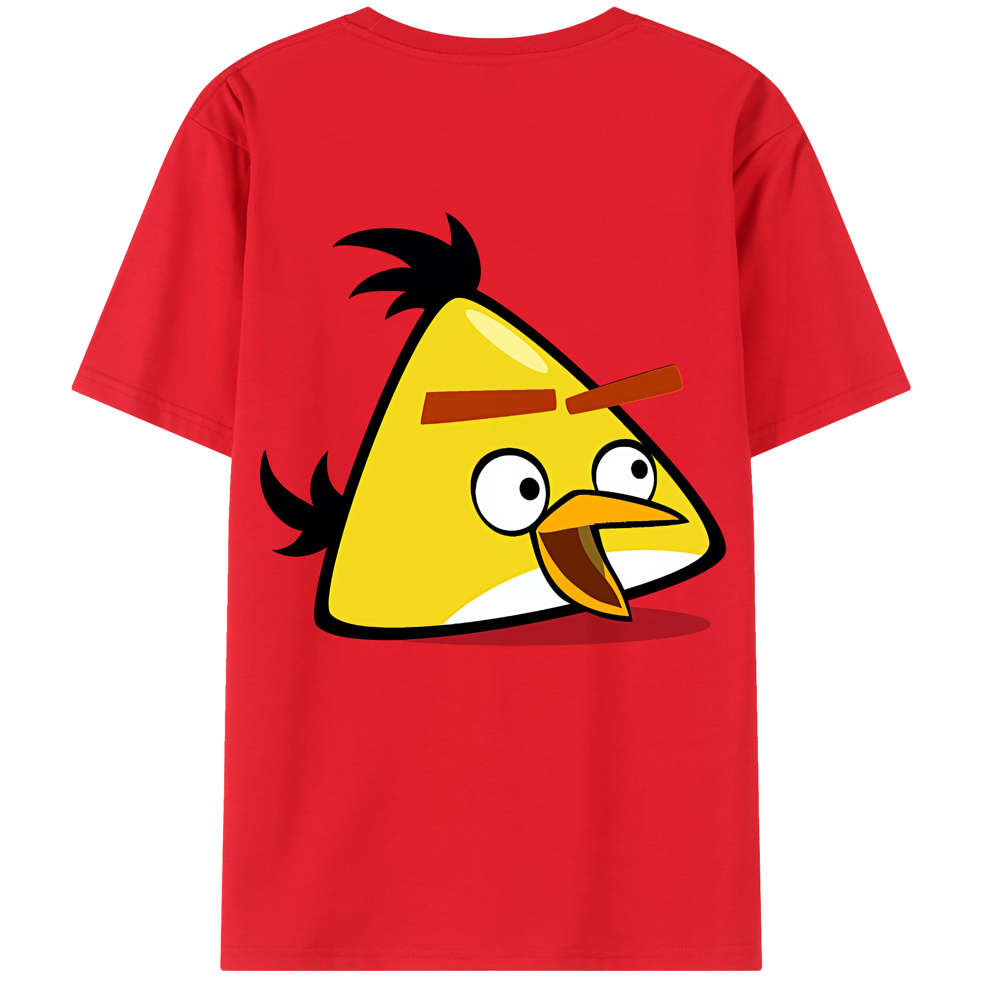 （画像用） Angry Birds アングリーバード 綿100％ メンズ半袖Tシャツ（バックプリント） 通気性