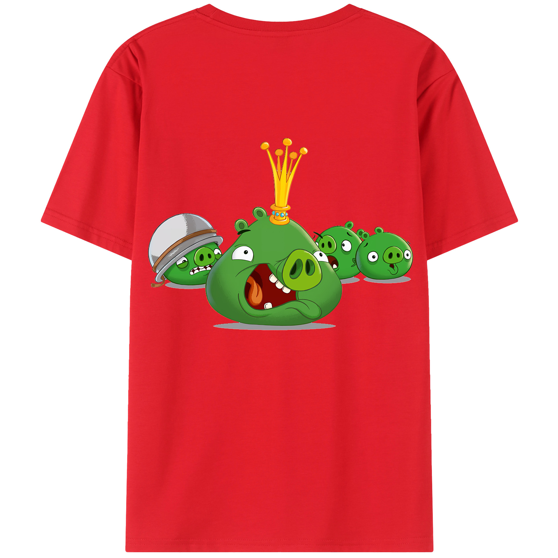 （画像用） Angry Birds アングリーバード 綿100％ メンズ半袖Tシャツ（バックプリント） 通気性