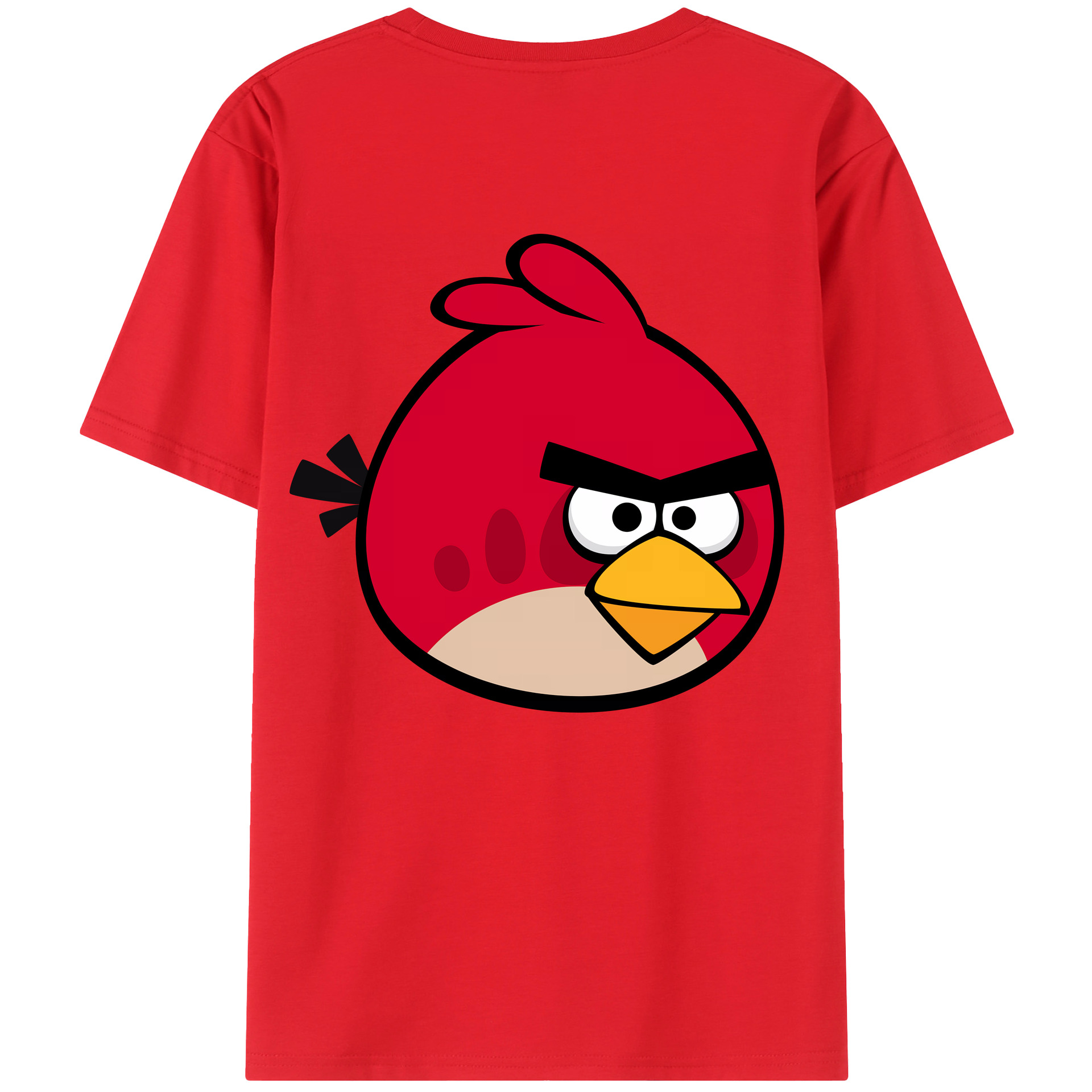 （画像用） Angry Birds アングリーバード 綿100％ メンズ半袖Tシャツ（バックプリント） 通気性