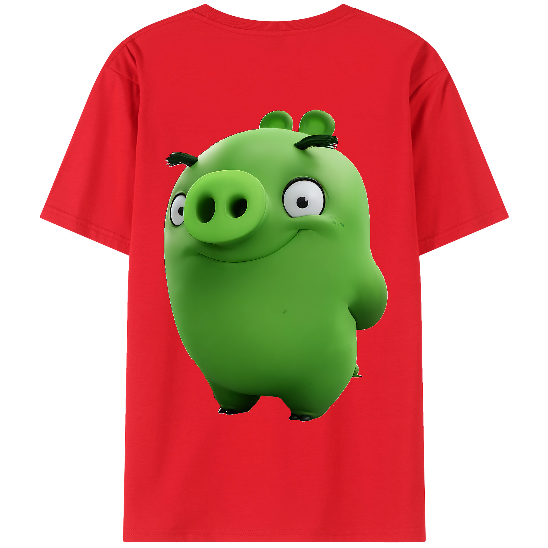 （画像用） Angry Birds アングリーバード 綿100％ メンズ半袖Tシャツ（バックプリント） 通気性
