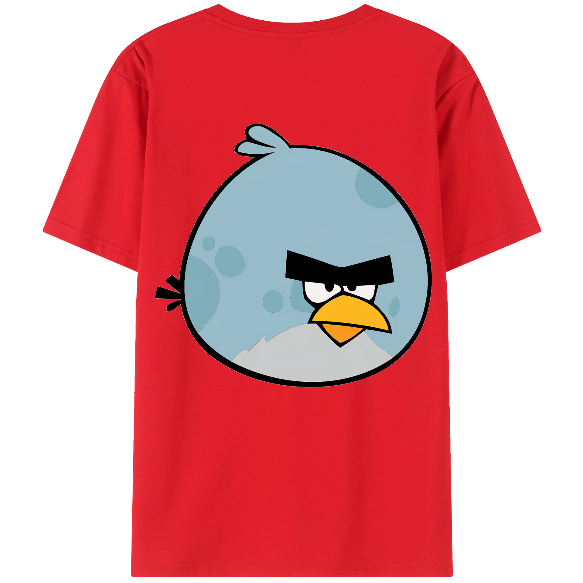 （画像用） Angry Birds アングリーバード 綿100％ メンズ半袖Tシャツ（バックプリント） 通気性