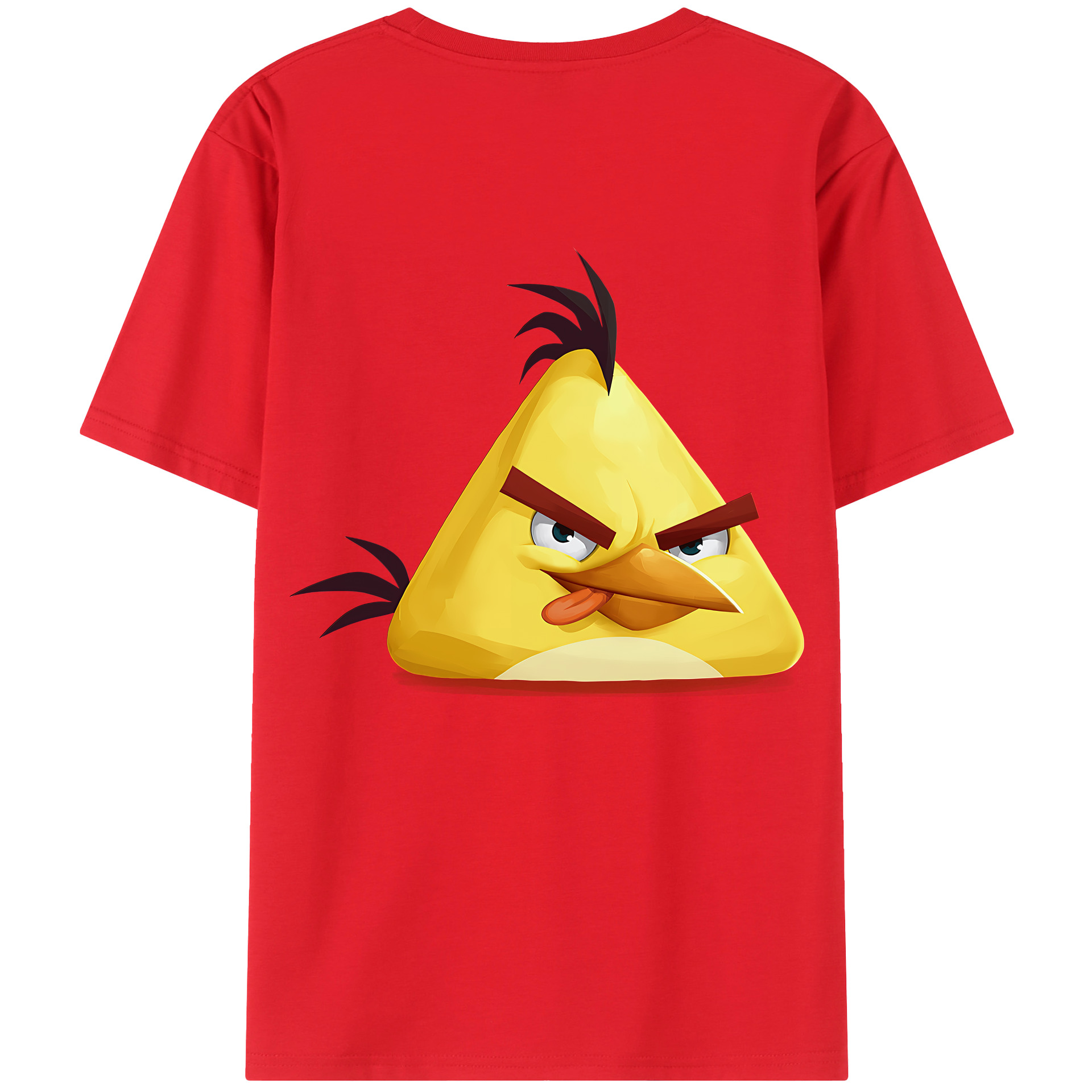 （画像用） Angry Birds アングリーバード 綿100％ メンズ半袖Tシャツ（バックプリント） 通気性