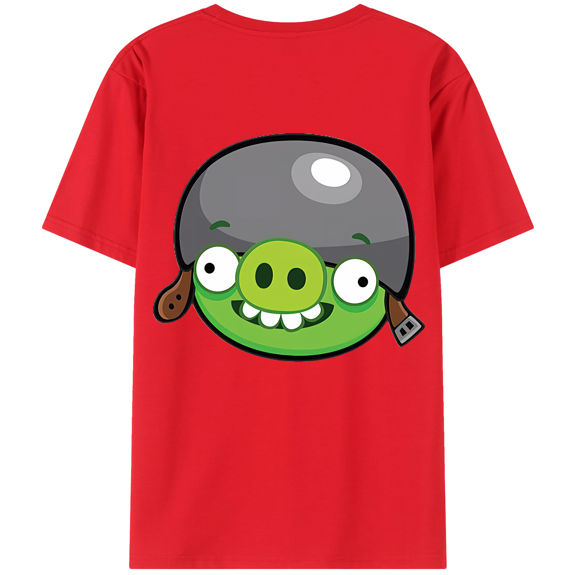 （画像用） Angry Birds アングリーバード 綿100％ メンズ半袖Tシャツ（バックプリント） 通気性