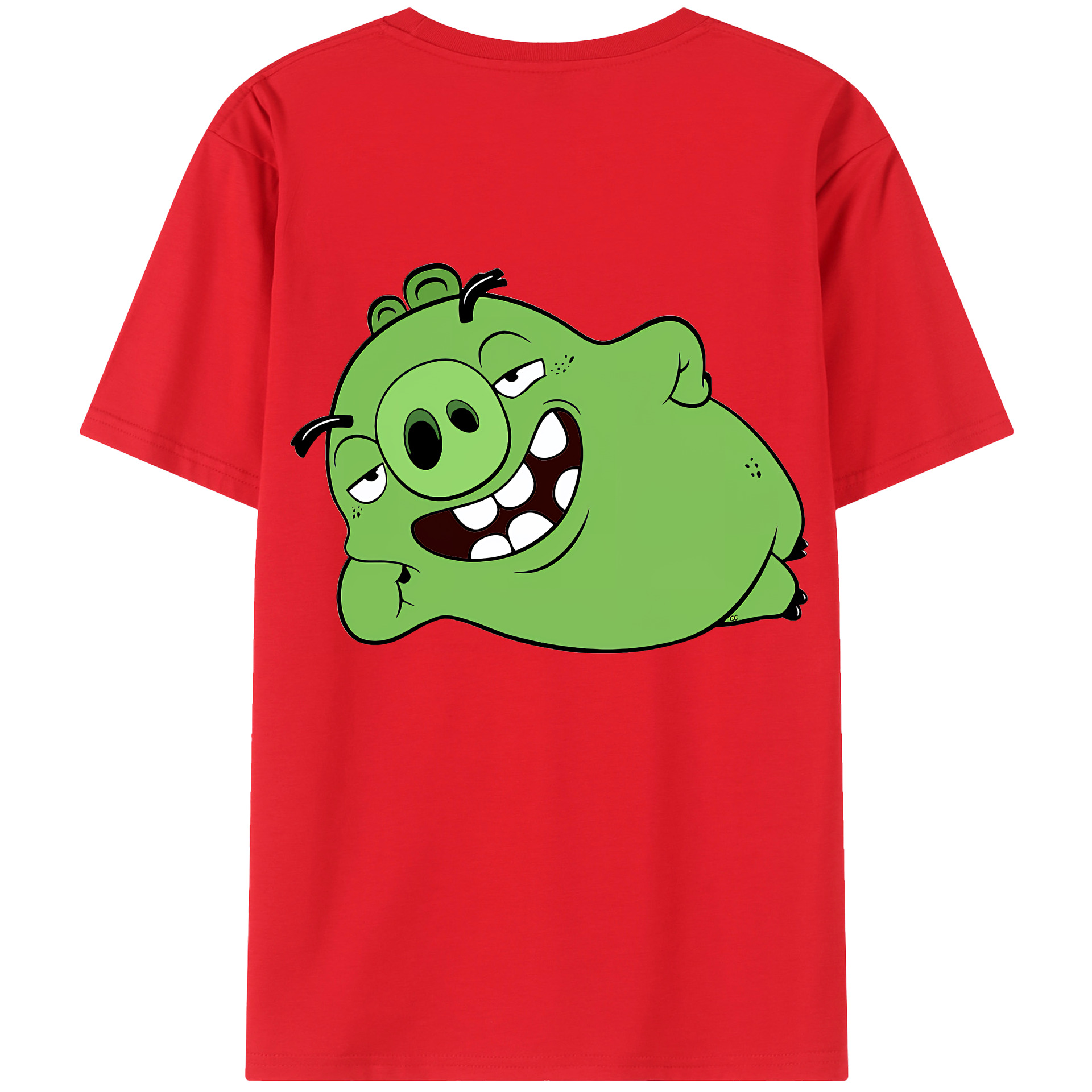 （画像用） Angry Birds アングリーバード 綿100％ メンズ半袖Tシャツ（バックプリント） 通気性