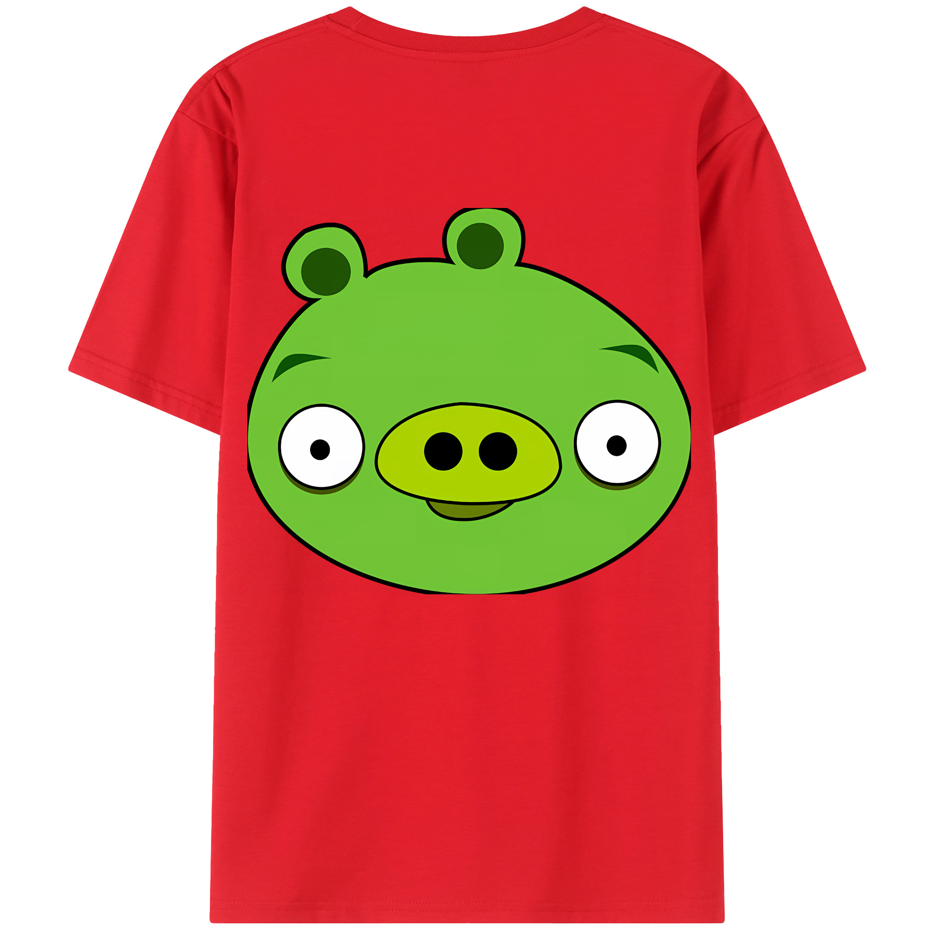 （画像用） Angry Birds アングリーバード 綿100％ メンズ半袖Tシャツ（バックプリント） 通気性