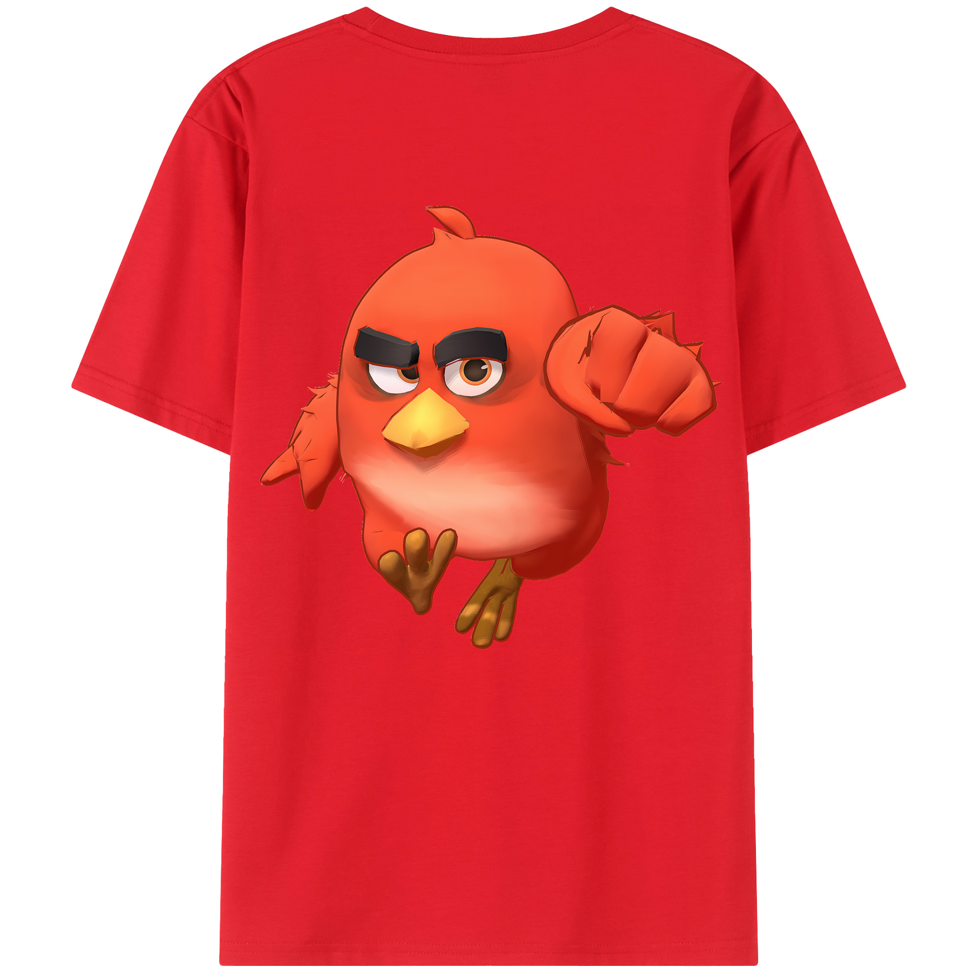 （画像用） Angry Birds アングリーバード 綿100％ メンズ半袖Tシャツ（バックプリント） 通気性