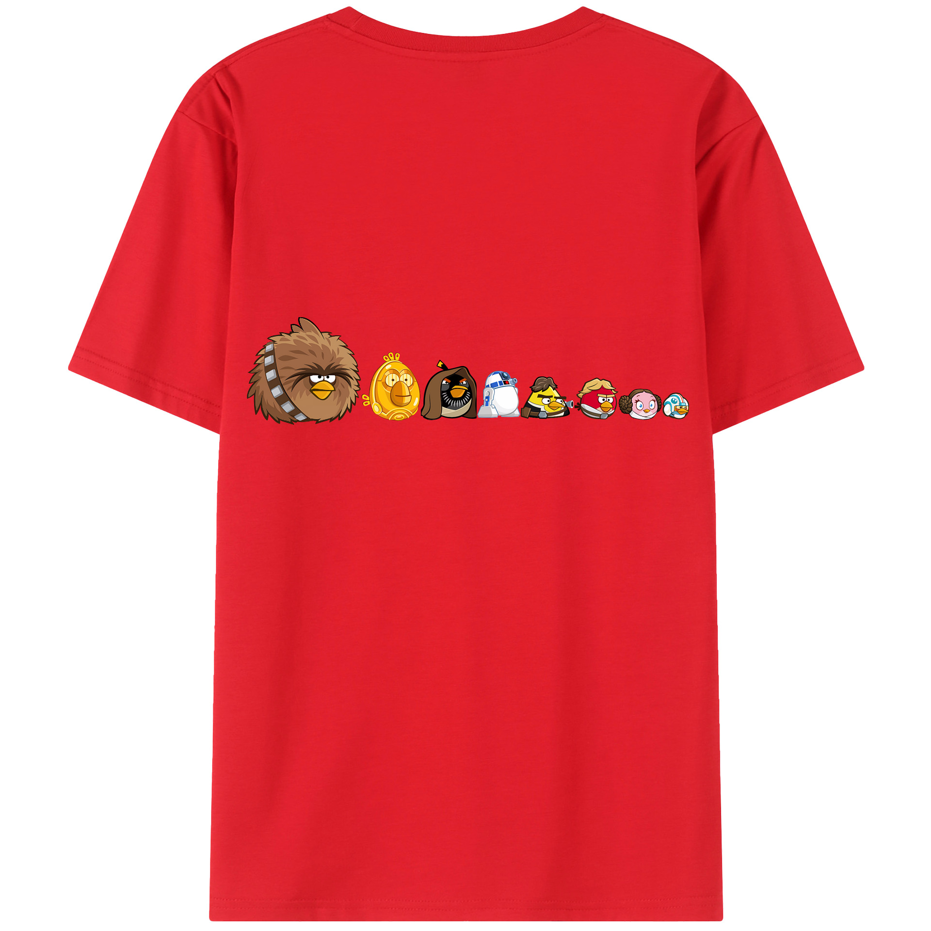 （画像用） Angry Birds アングリーバード 綿100％ メンズ半袖Tシャツ（バックプリント） 通気性