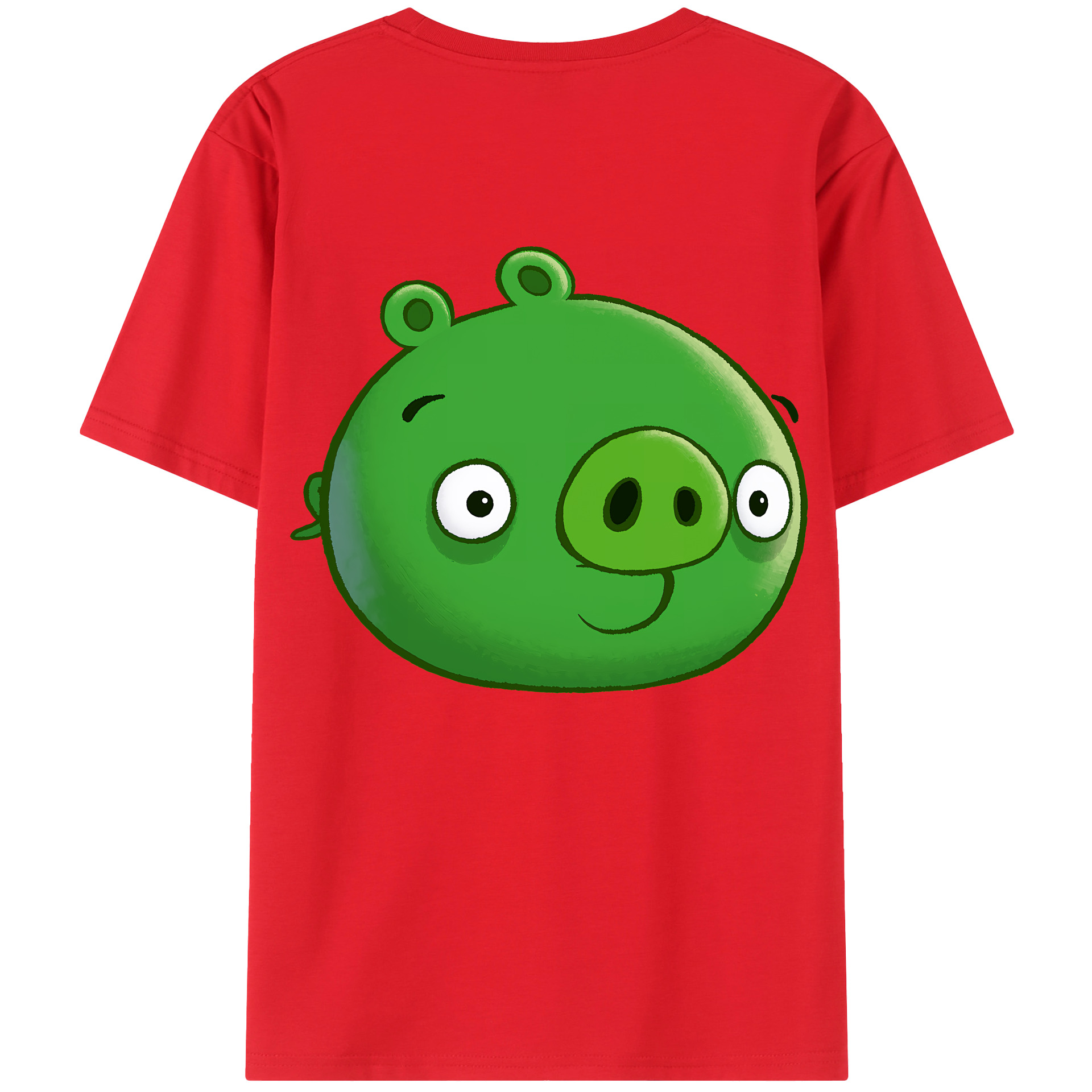 （画像用） Angry Birds アングリーバード 綿100％ メンズ半袖Tシャツ（バックプリント） 通気性