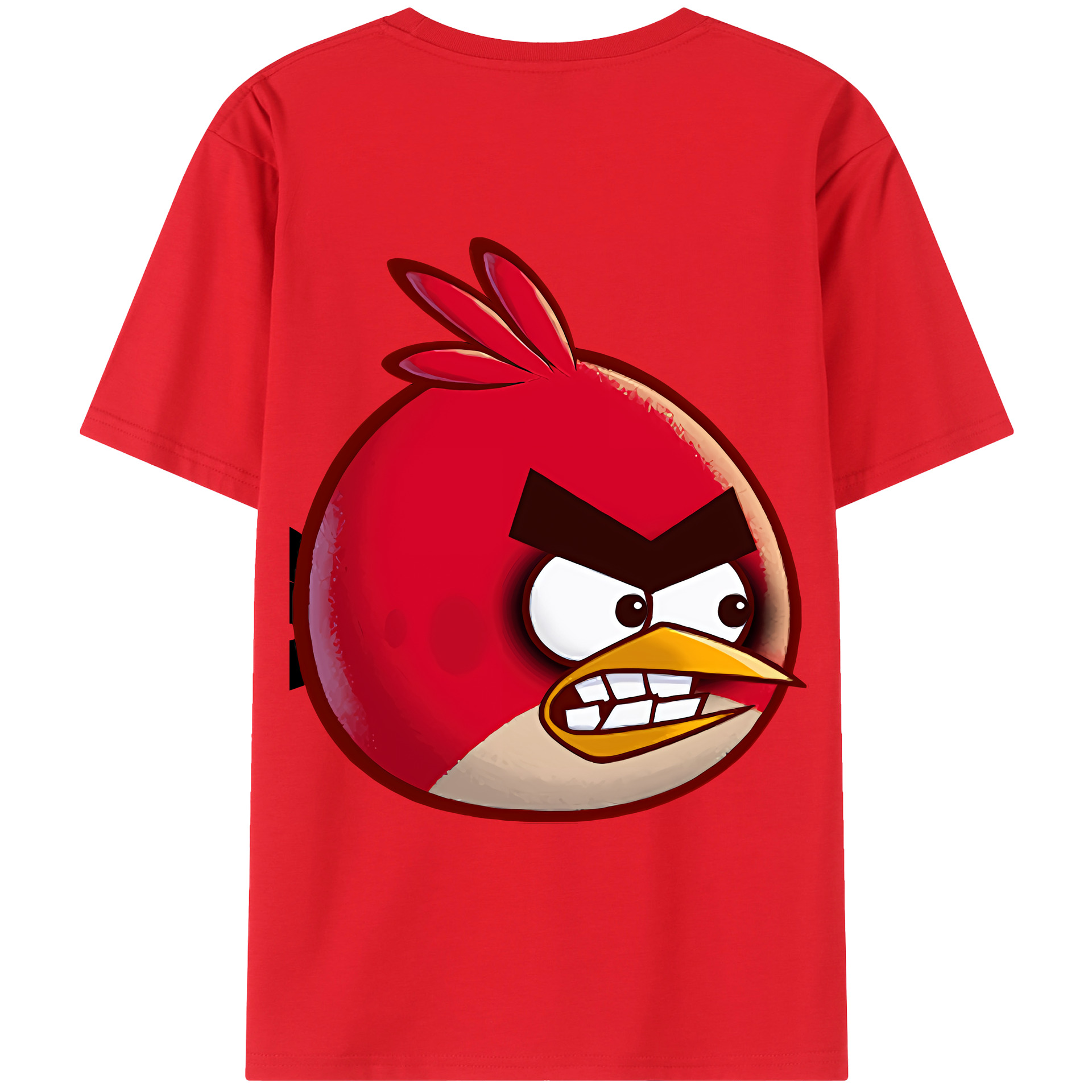 （画像用） Angry Birds アングリーバード 綿100％ メンズ半袖Tシャツ（バックプリント） 通気性