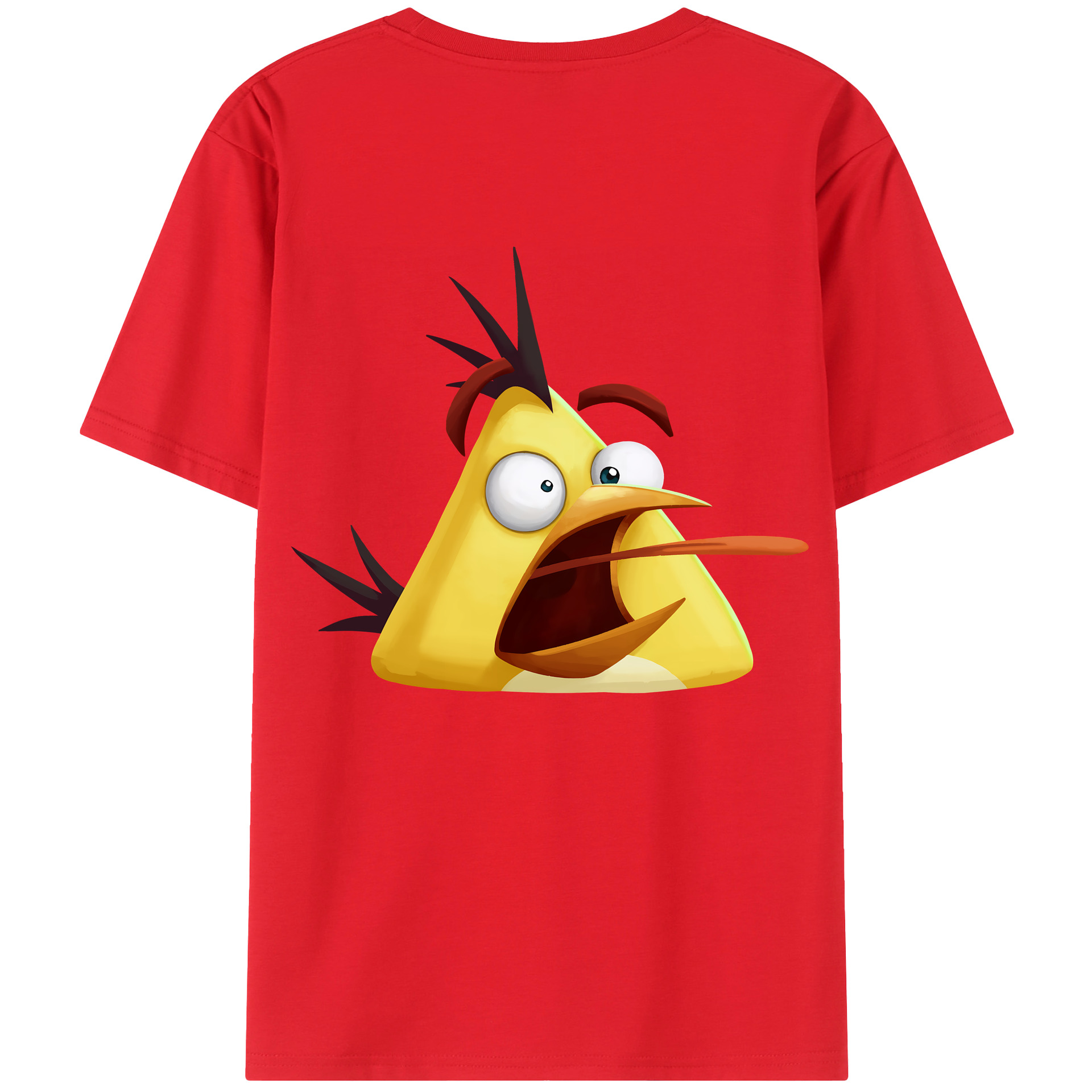 （画像用） Angry Birds アングリーバード 綿100％ メンズ半袖Tシャツ（バックプリント） 通気性